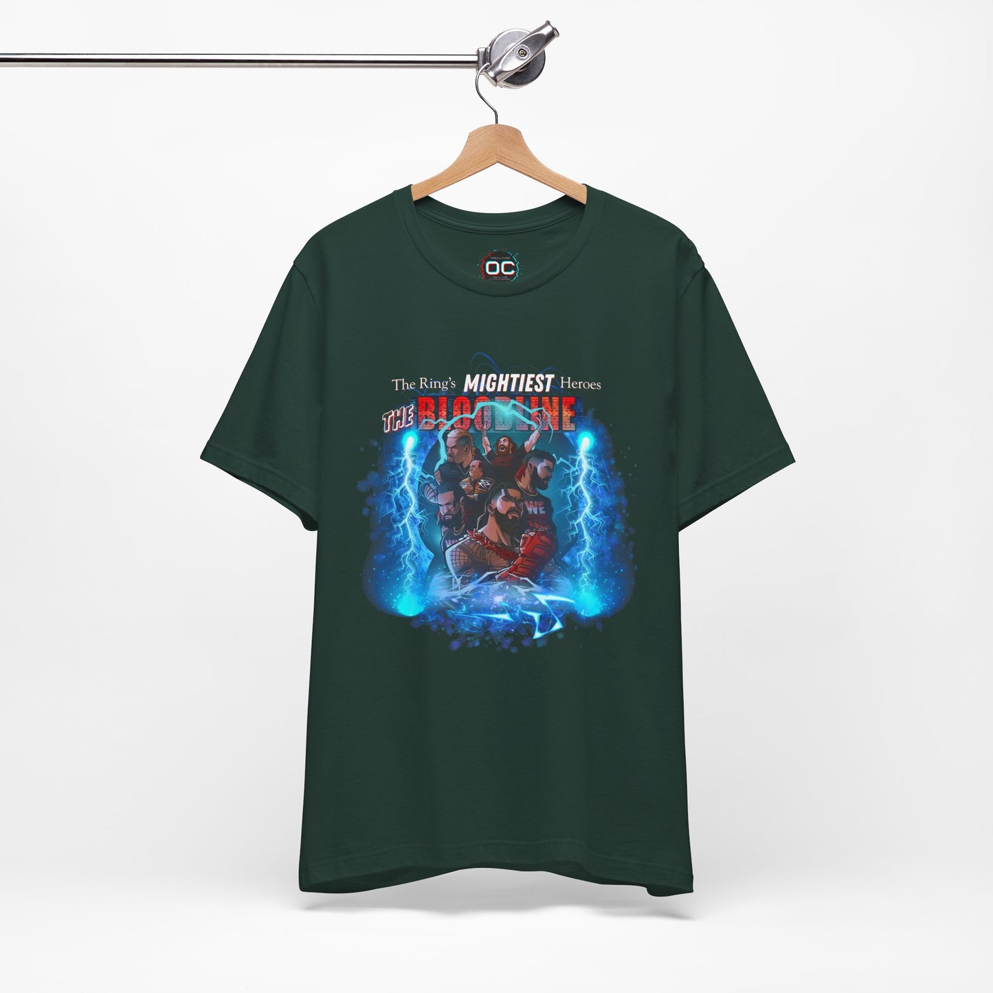 The Bloodline Animated Pro Wrestling Tee | Ring's Mightiest Heroes Shirt | Roman, Sami, Jey, Jimmy, Solo, Paul | Lightning Design