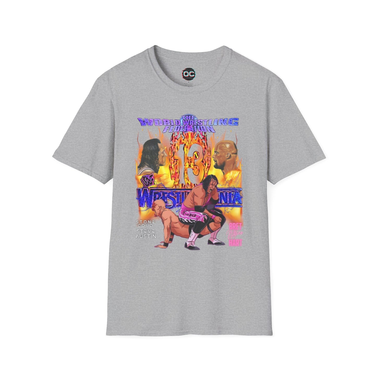 Bret Hart vs Stone Cold Steve Austin 'Mania 13 Animated Battle Tee | Vintage Classic 90s Wrestling