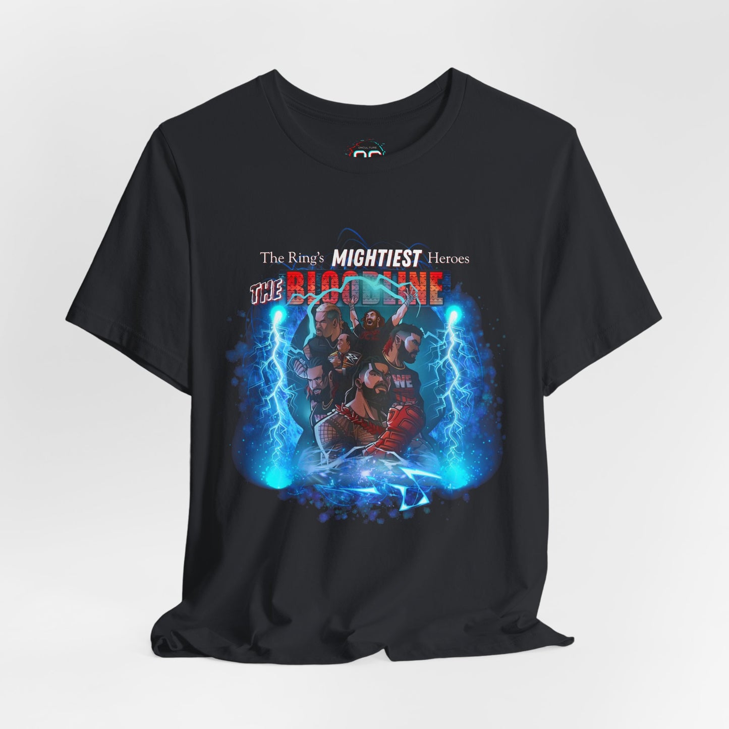 The Bloodline Animated Pro Wrestling Tee | Ring's Mightiest Heroes Shirt | Roman, Sami, Jey, Jimmy, Solo, Paul | Lightning Design