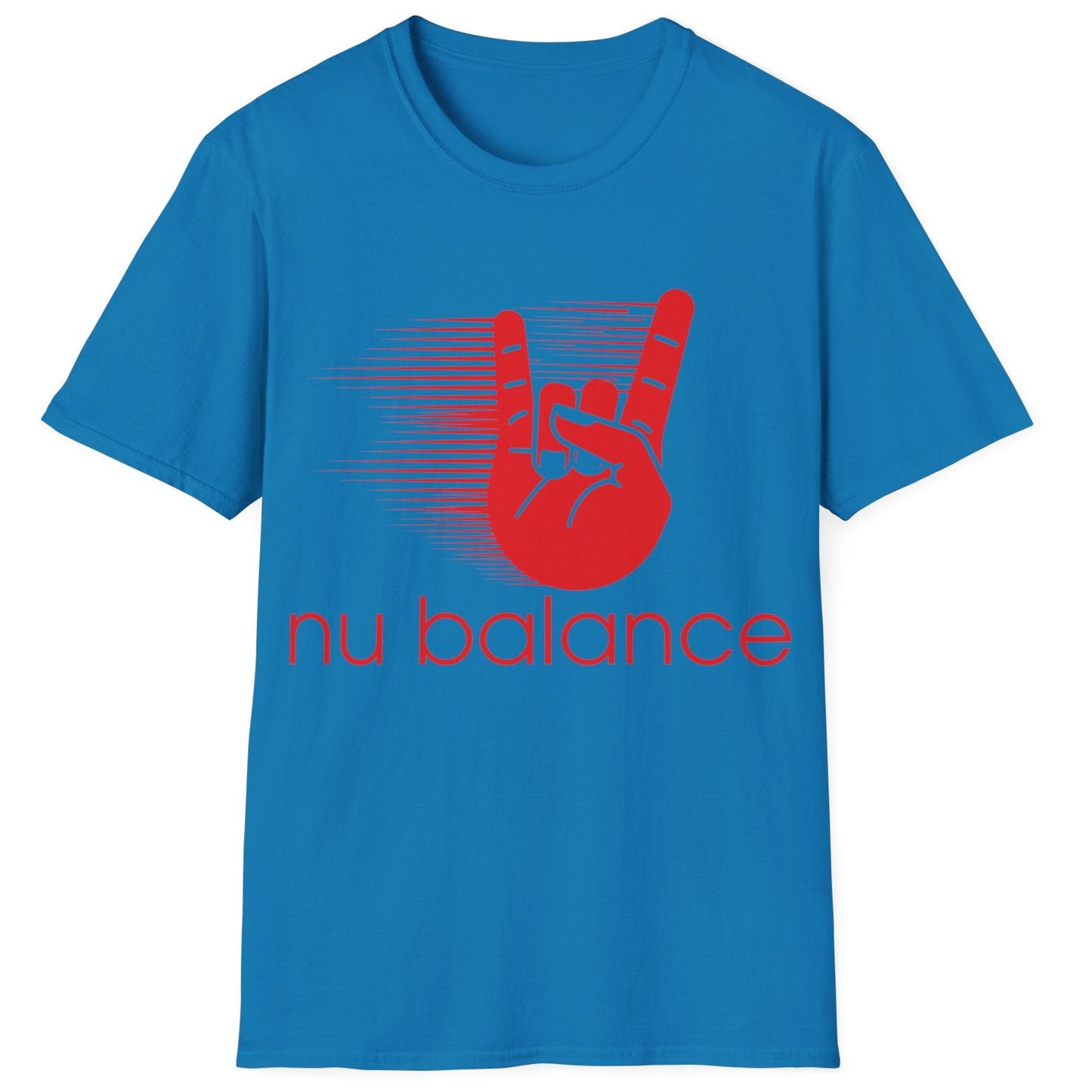 “Nu Balance” Parody T-Shirt – Rock ‘n Roll Horns Spoof Tee | Funny Music & Sneaker Culture Mashup
