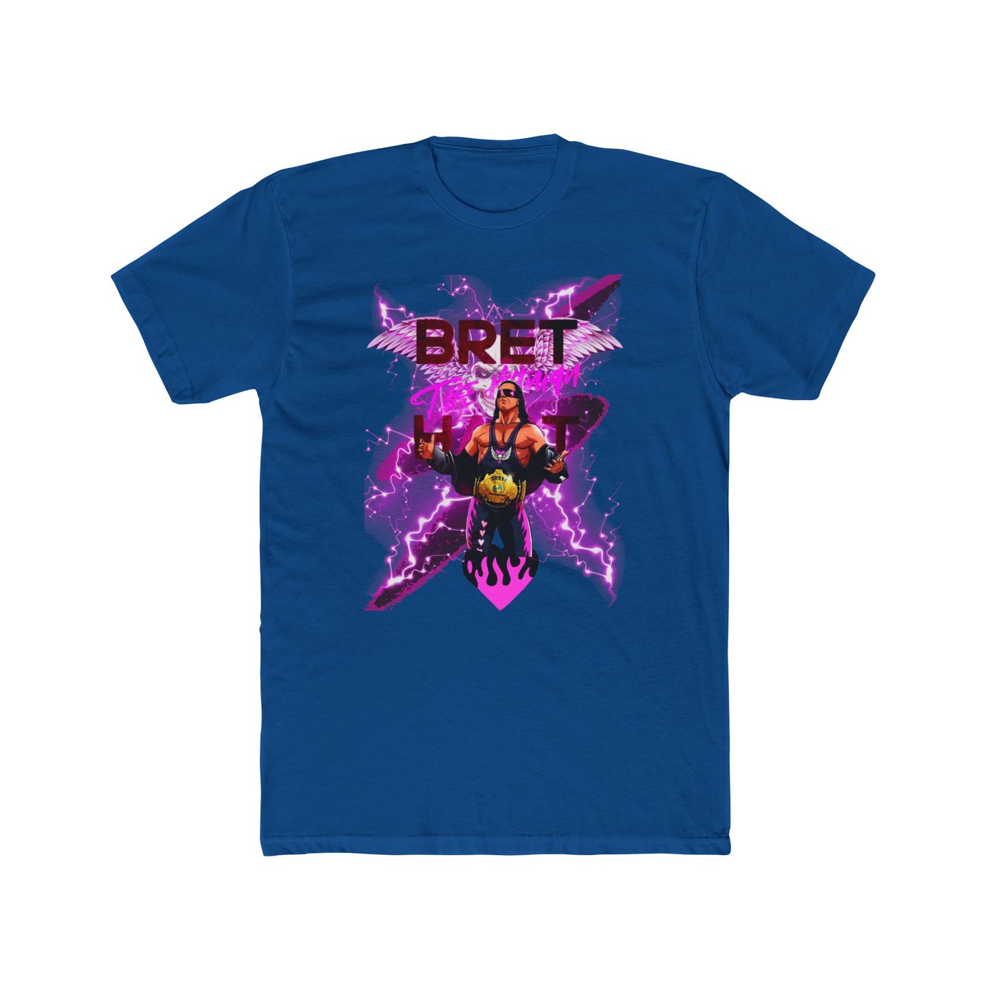 Bret "Hitman" Hart Wrestling T-Shirt - Pink & Black Cartoon Glory!