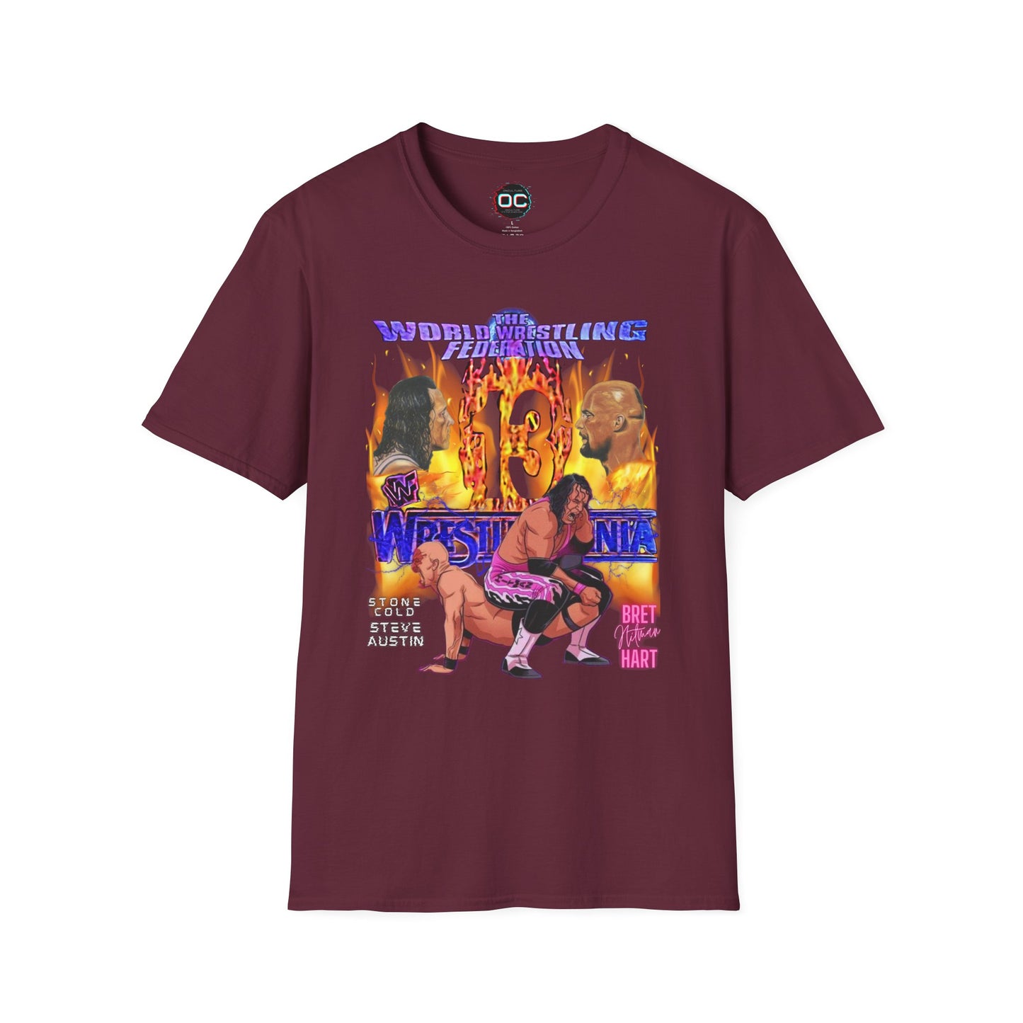 Bret Hart vs Stone Cold Steve Austin 'Mania 13 Animated Battle Tee | Vintage Classic 90s Wrestling