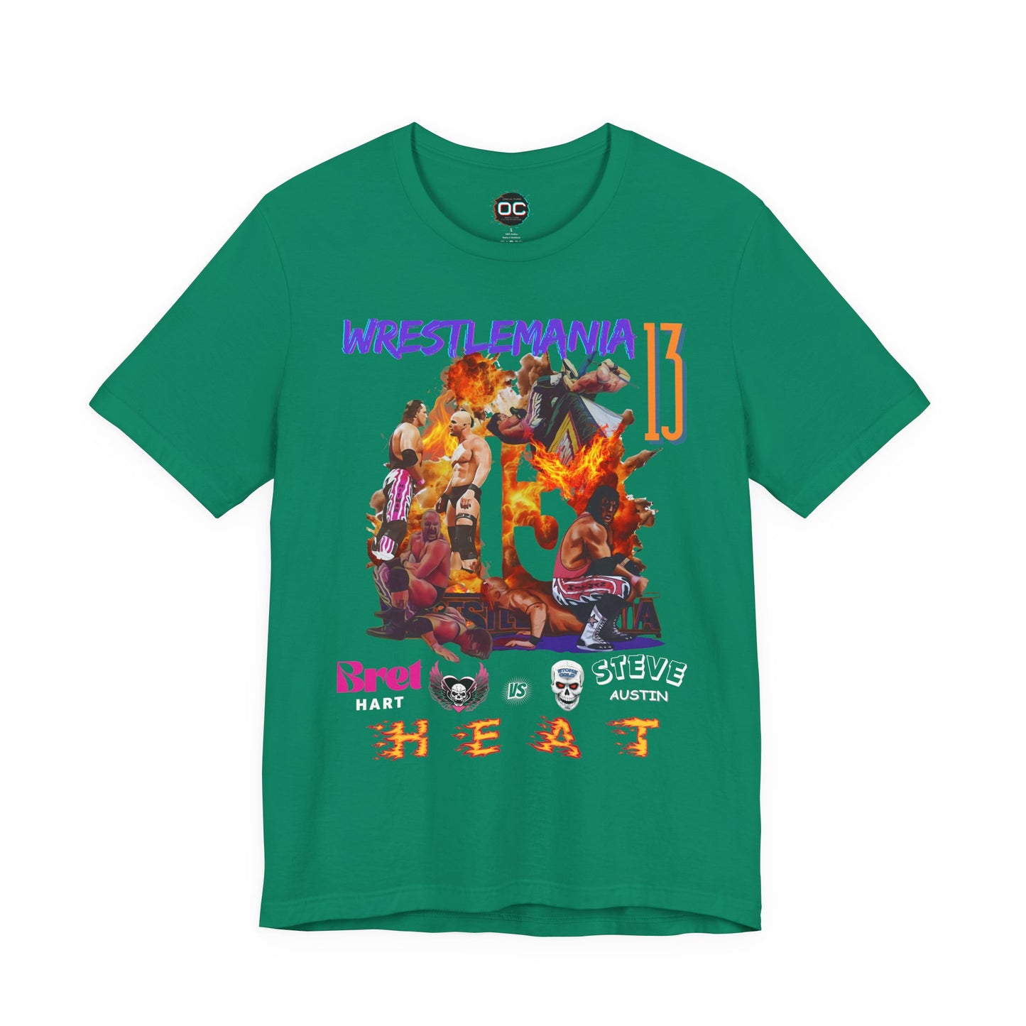 WrestleMania 13 “HEAT” Collage Tee – The Hitman Bret Hart vs. Stone Cold Steve Austin Tribute