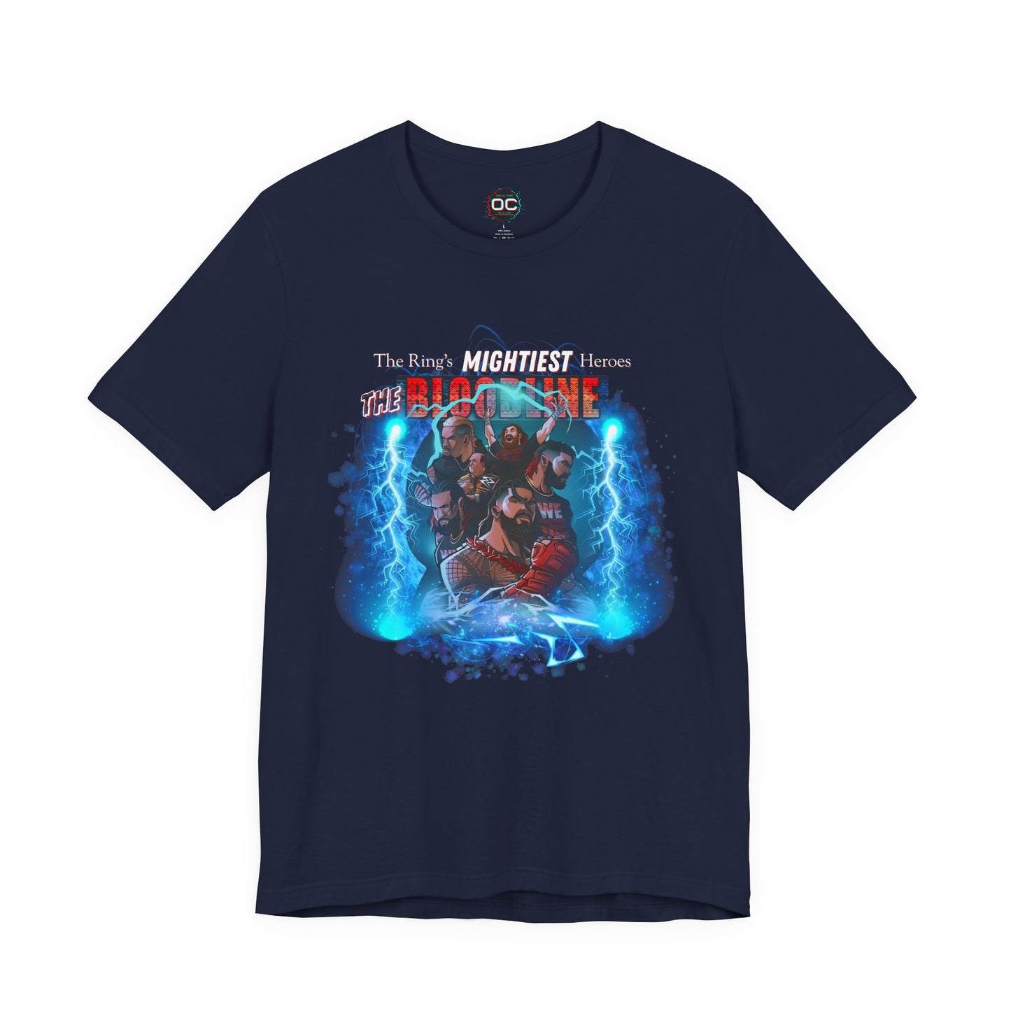 The Bloodline Animated Pro Wrestling Tee | Ring's Mightiest Heroes Shirt | Roman, Sami, Jey, Jimmy, Solo, Paul | Lightning Design