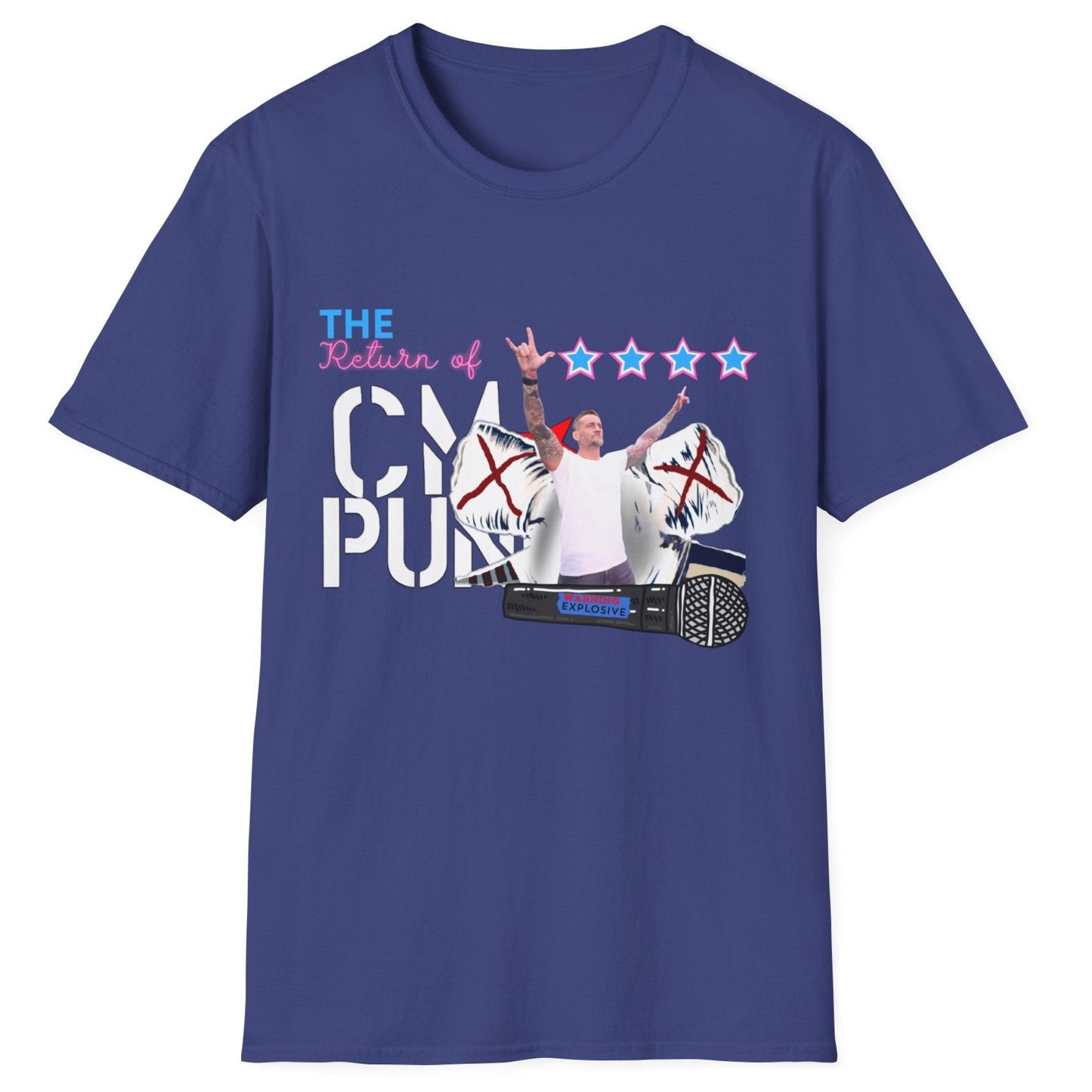 Return of CM Punk T-Shirt – Comeback Tribute Tee | Chicago Stars + Explosive Mic Design