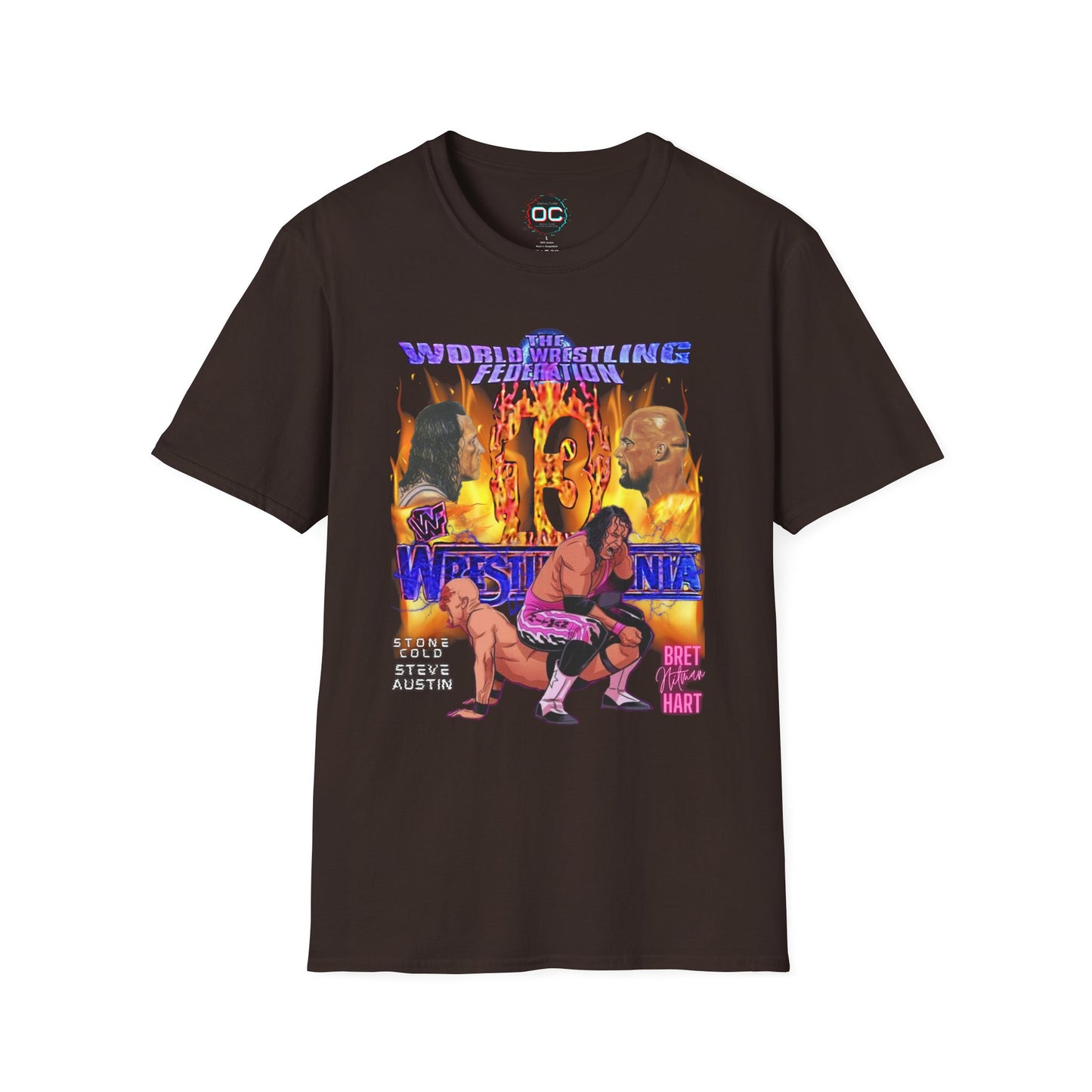 Bret Hart vs Stone Cold Steve Austin 'Mania 13 Animated Battle Tee | Vintage Classic 90s Wrestling