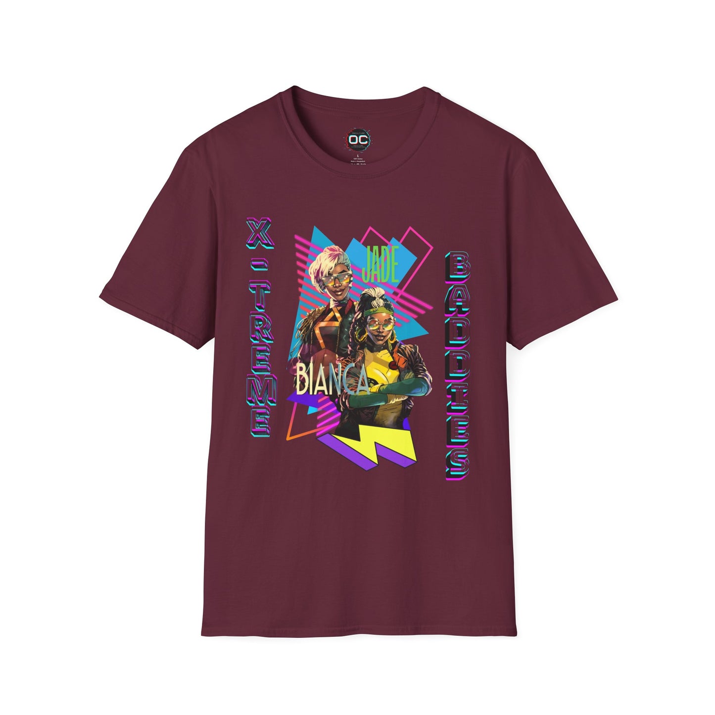 Jade Cargill & Bianca Belair Superhero Tee – 90s Xtreme Baddies Tag Team Tribute