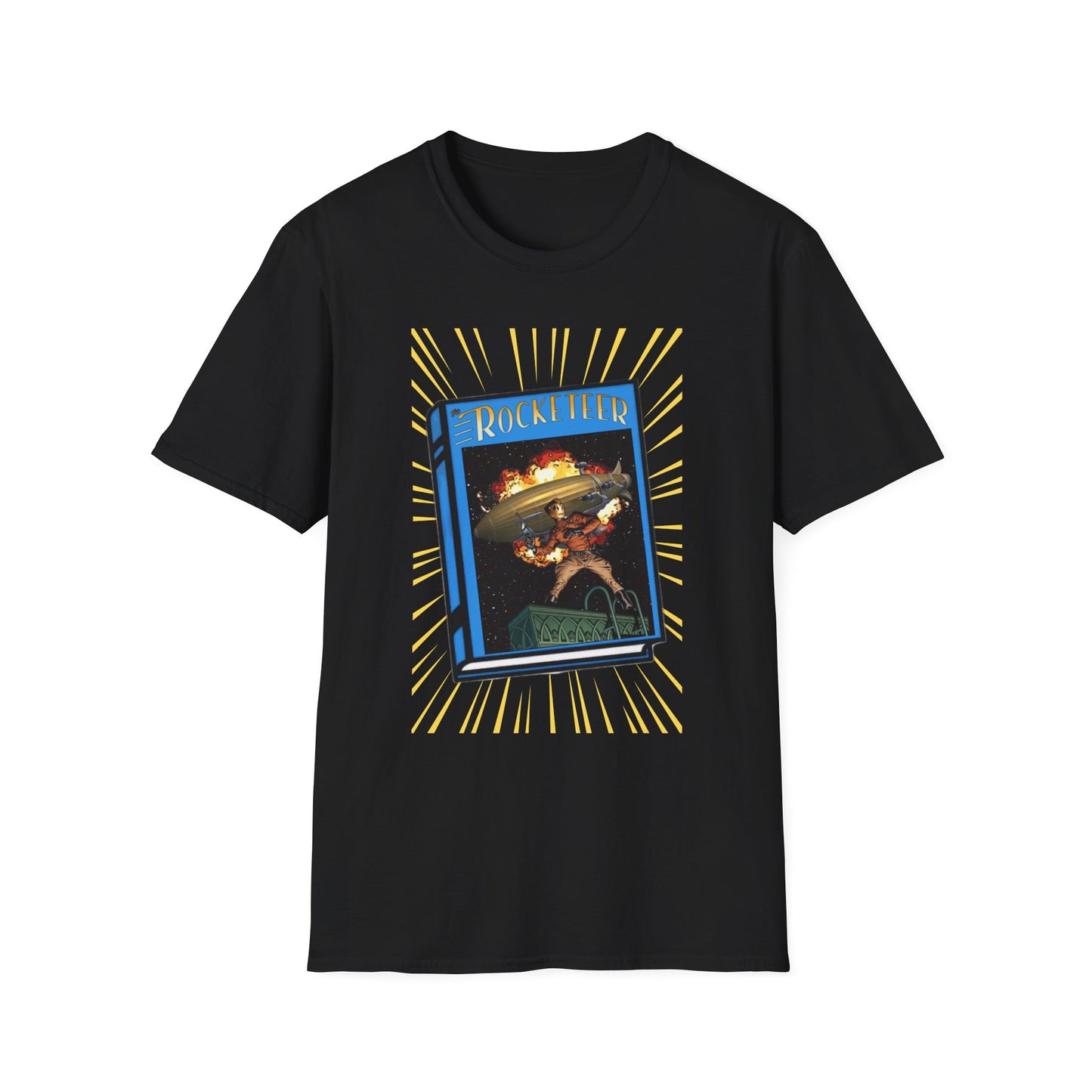 The Rocketeer Tribute Tee – Vintage Book Cover Blast-Off Edition
