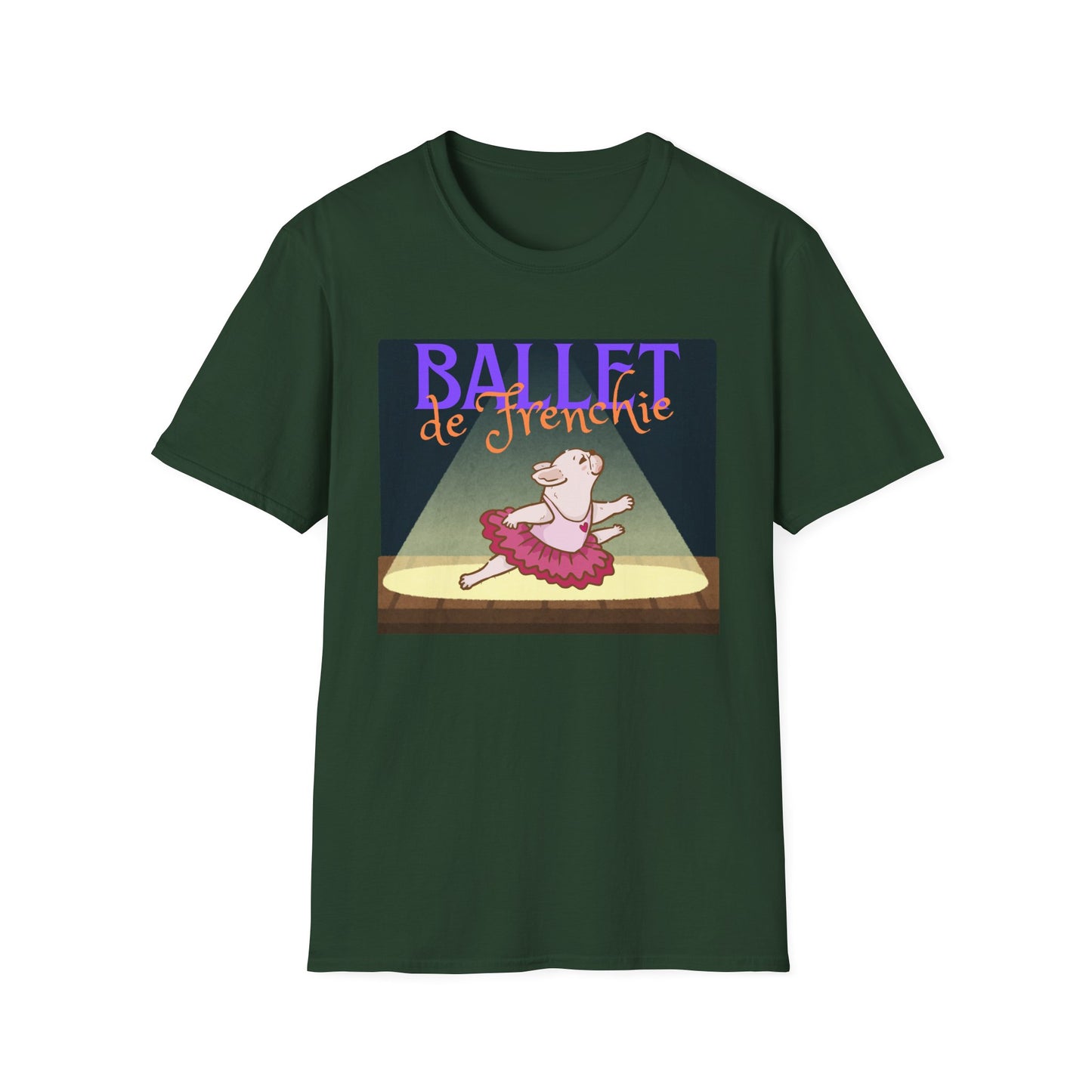 Frenchie Ballet T-Shirt - Cute Dance Humor Tee - Ballet Lover Apparel - Funny French Bulldog Tee