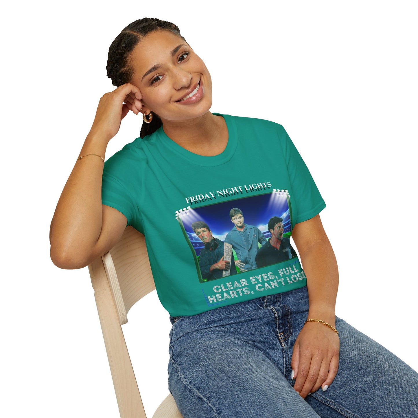 Friday Night Lights Design - "Clear Eyes, Full Hearts, Can't Lose" T-Shirt - Coach Eric Taylor Collage