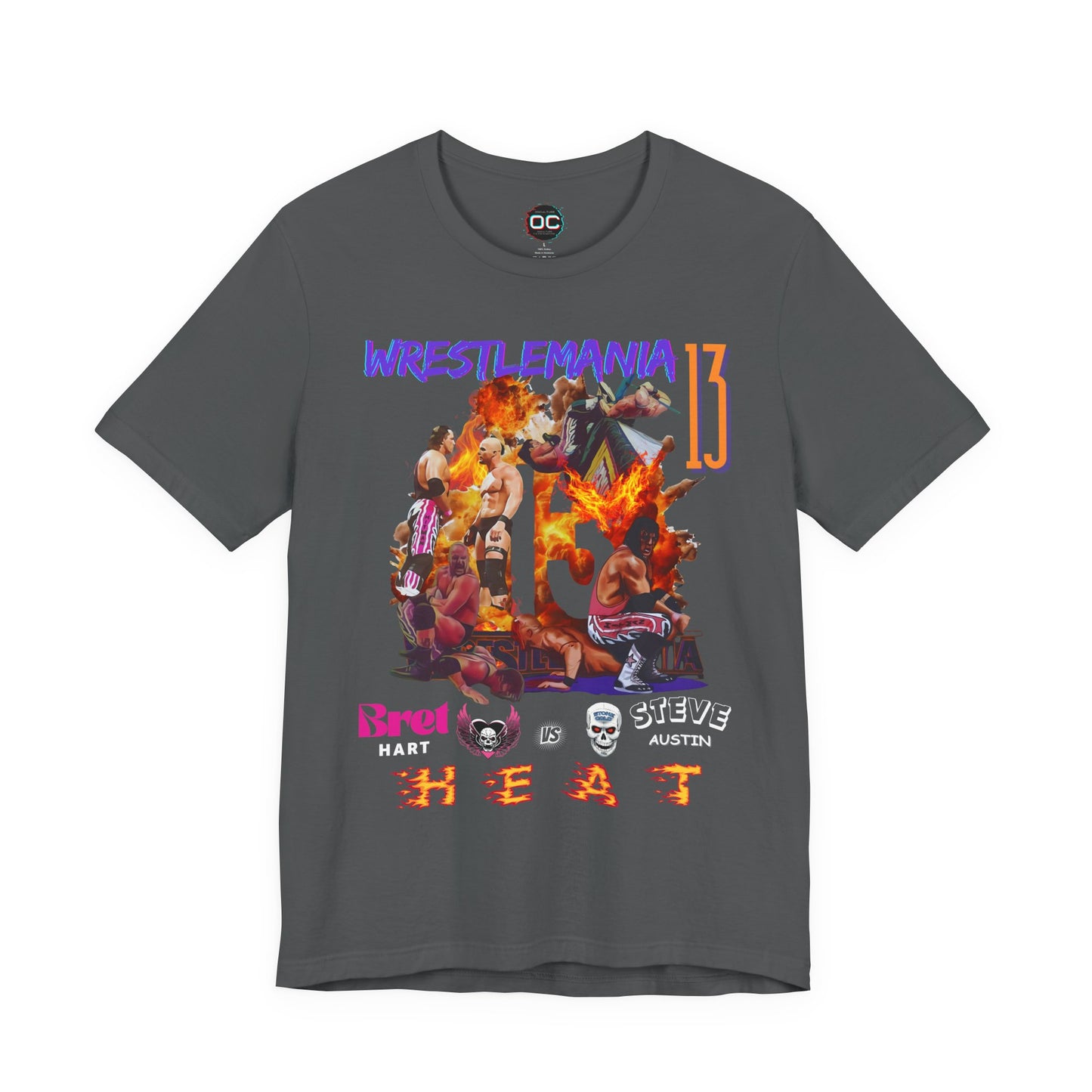 WrestleMania 13 “HEAT” Collage Tee – The Hitman Bret Hart vs. Stone Cold Steve Austin Tribute