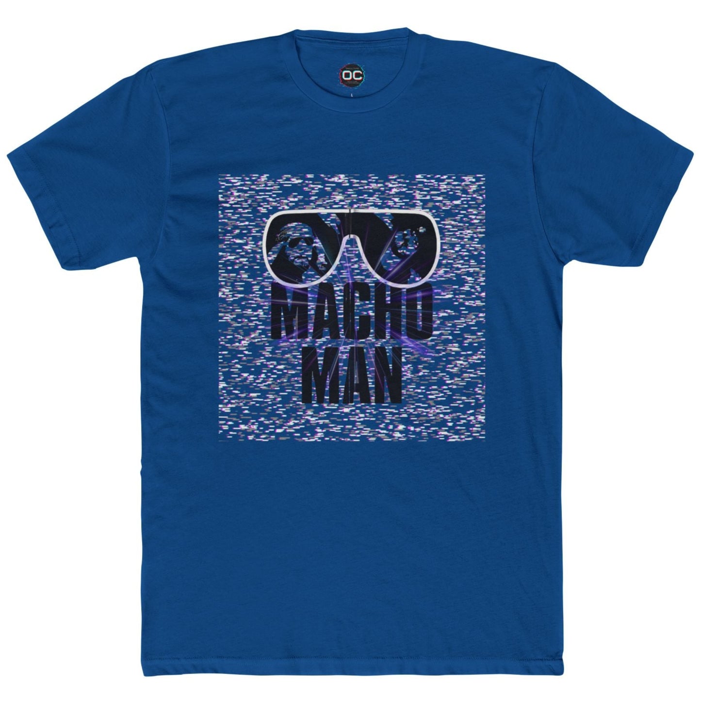 Macho Man Randy Savage Tribute Tee β Retro Glasses Design with TV Fuzz Background