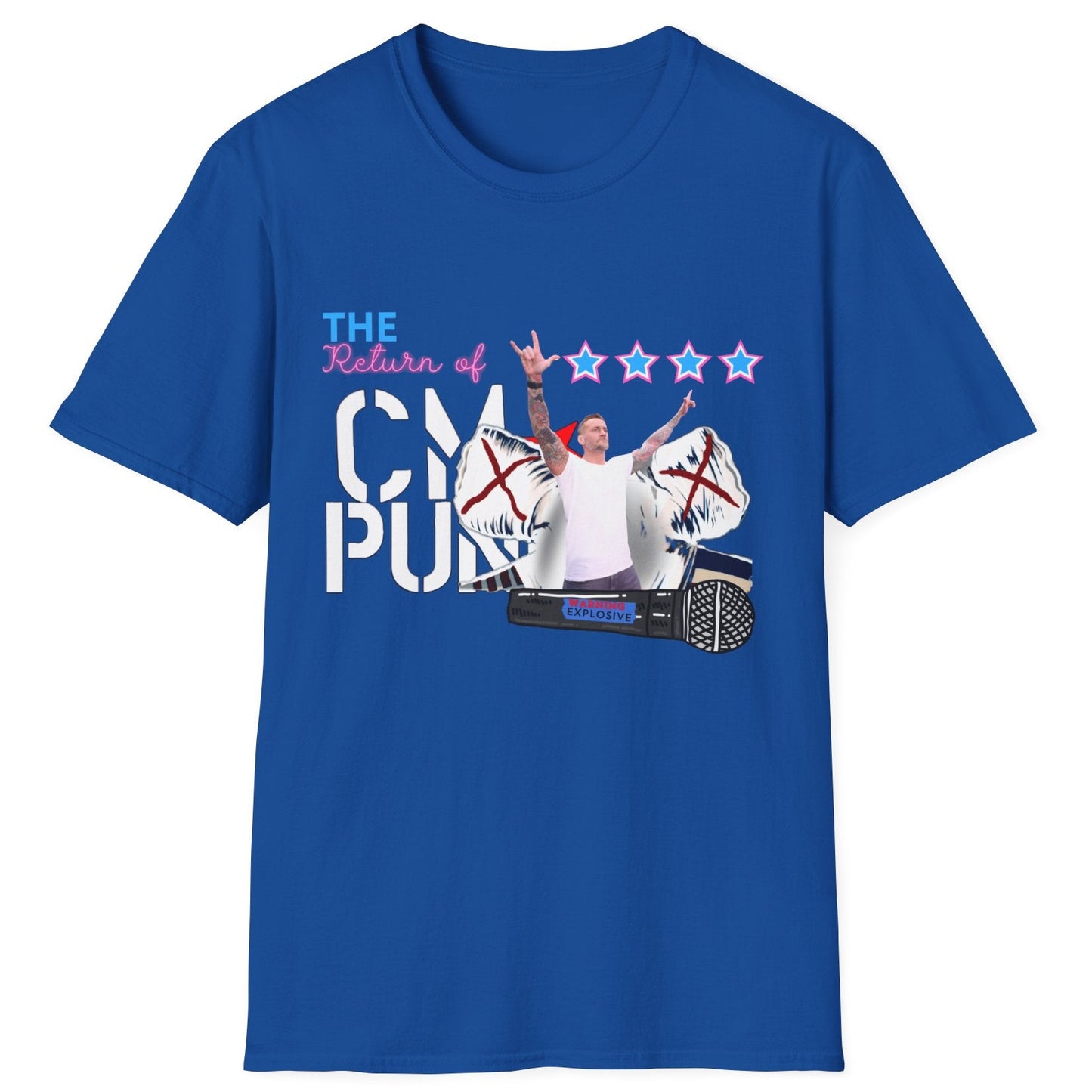 Return of CM Punk T-Shirt – Comeback Tribute Tee | Chicago Stars + Explosive Mic Design