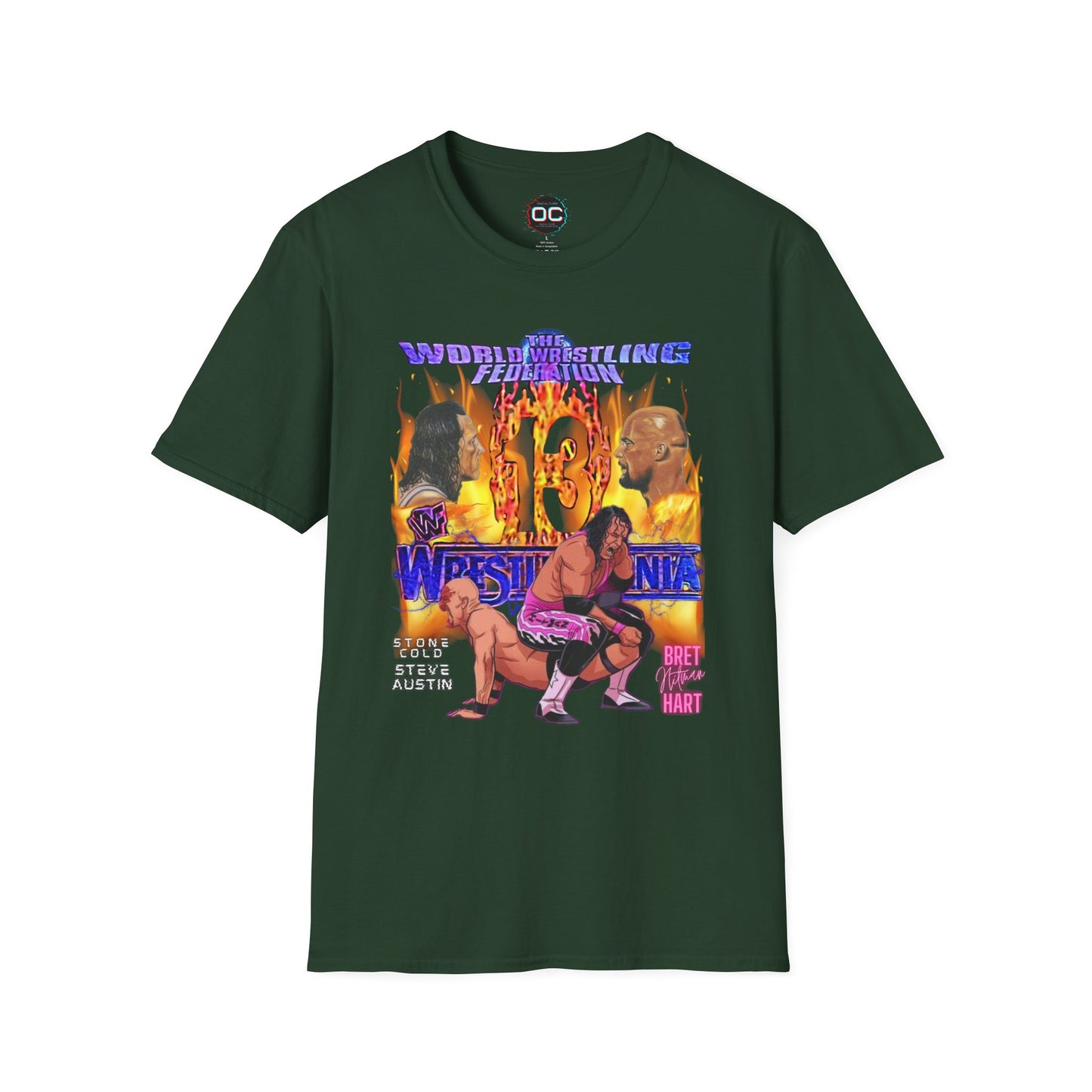 Bret Hart vs Stone Cold Steve Austin 'Mania 13 Animated Battle Tee | Vintage Classic 90s Wrestling