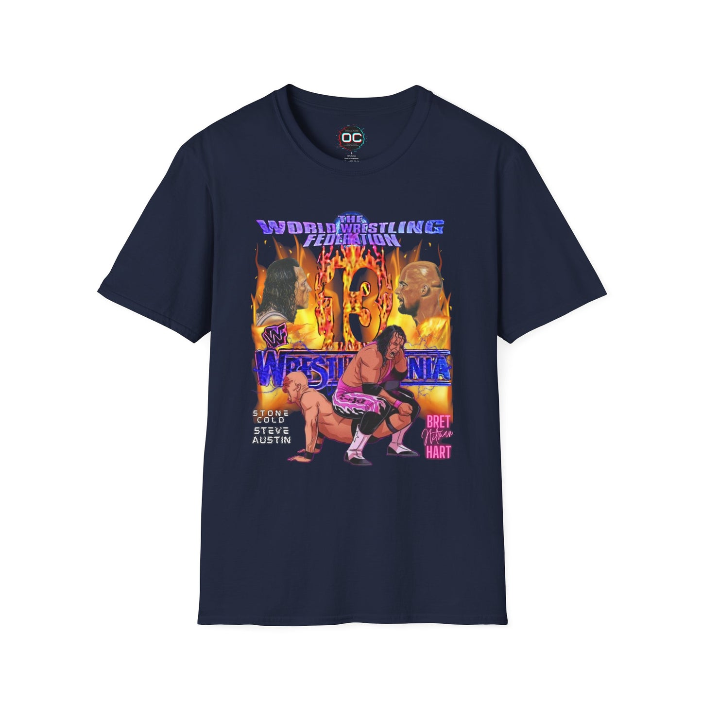 Bret Hart vs Stone Cold Steve Austin 'Mania 13 Animated Battle Tee | Vintage Classic 90s Wrestling