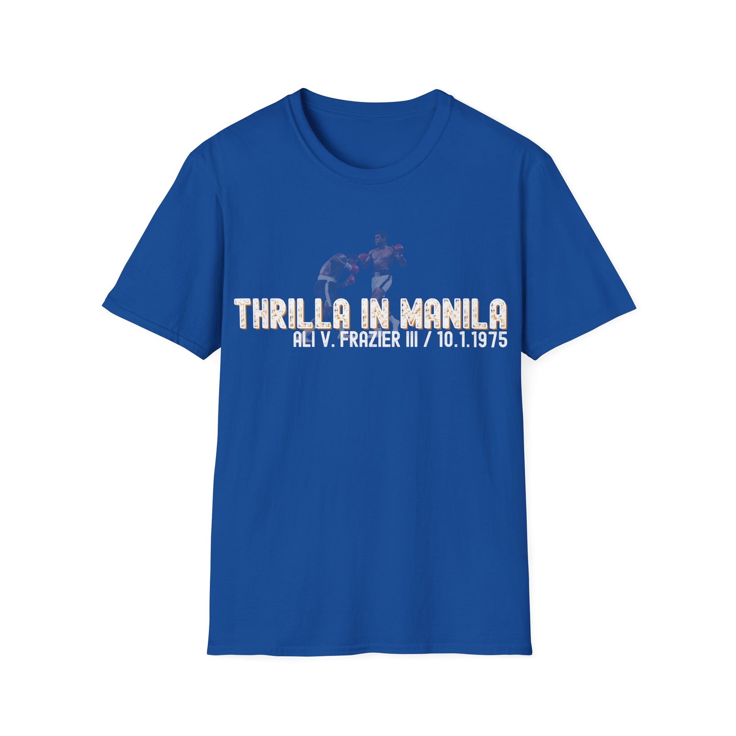 Ali vs Frazier Thrilla in Manila Homage Boxing T-Shirt - Distressed Fight Design