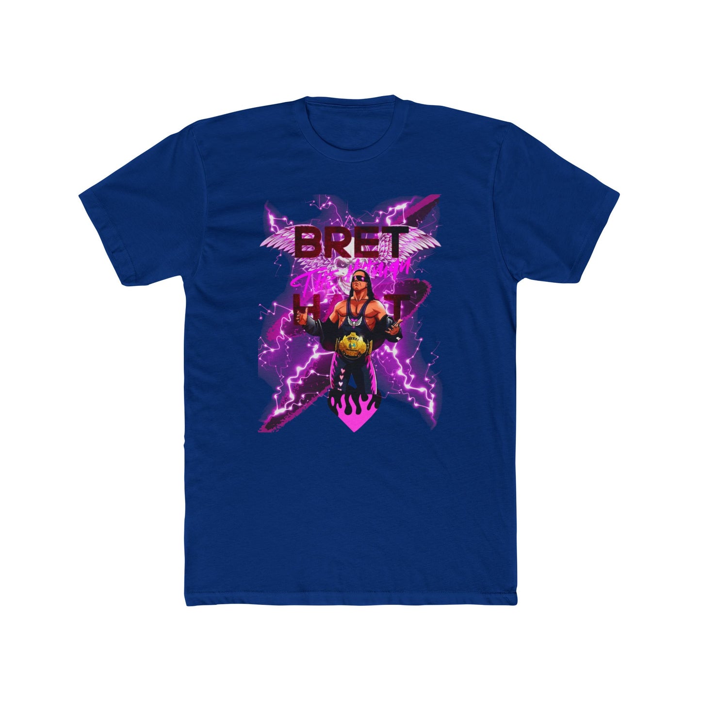 Bret "Hitman" Hart Wrestling T-Shirt - Pink & Black Cartoon Glory!