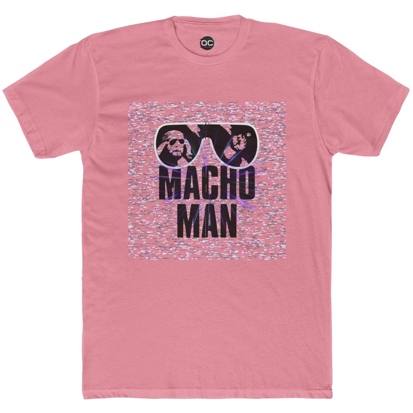 Macho Man Randy Savage Tribute Tee β Retro Glasses Design with TV Fuzz Background