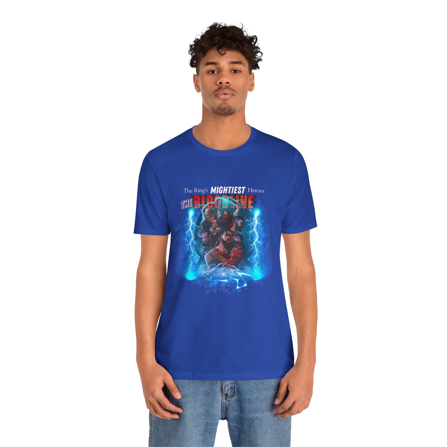 The Bloodline Animated Pro Wrestling Tee | Ring's Mightiest Heroes Shirt | Roman, Sami, Jey, Jimmy, Solo, Paul | Lightning Design