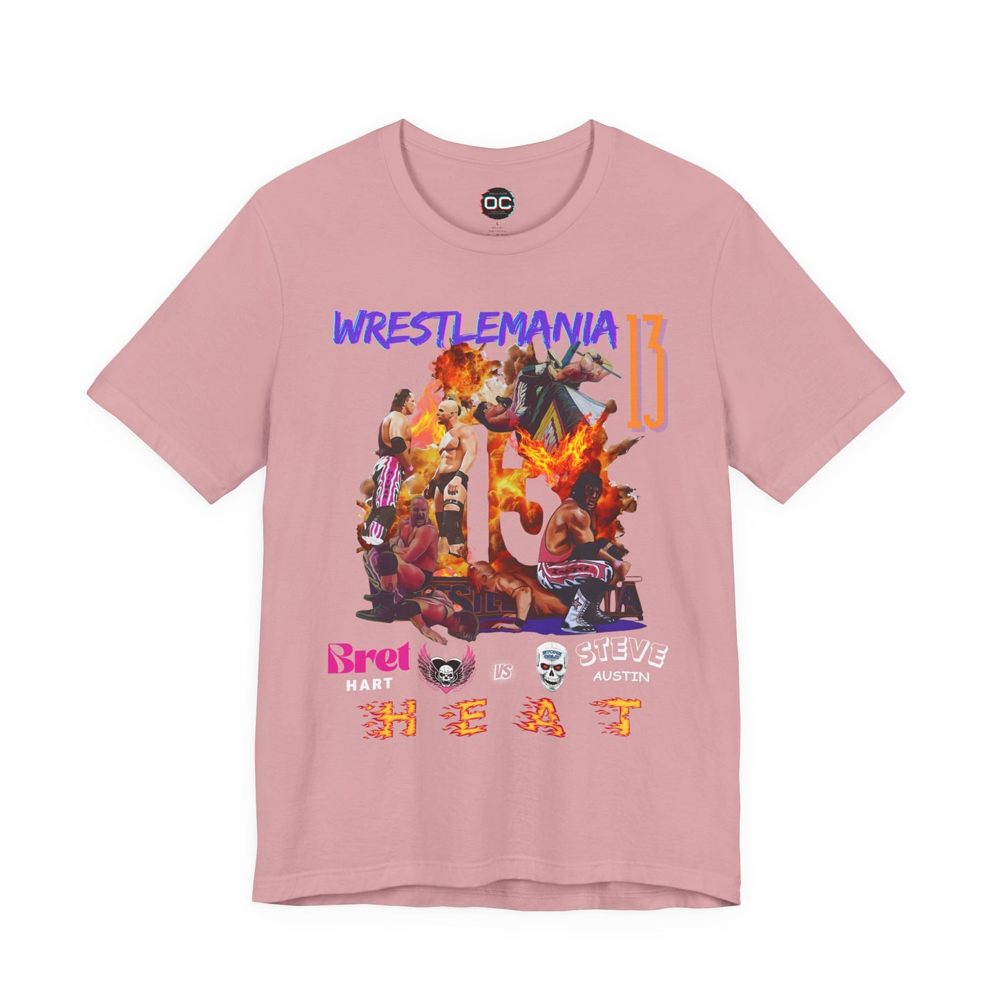 WrestleMania 13 “HEAT” Collage Tee – The Hitman Bret Hart vs. Stone Cold Steve Austin Tribute