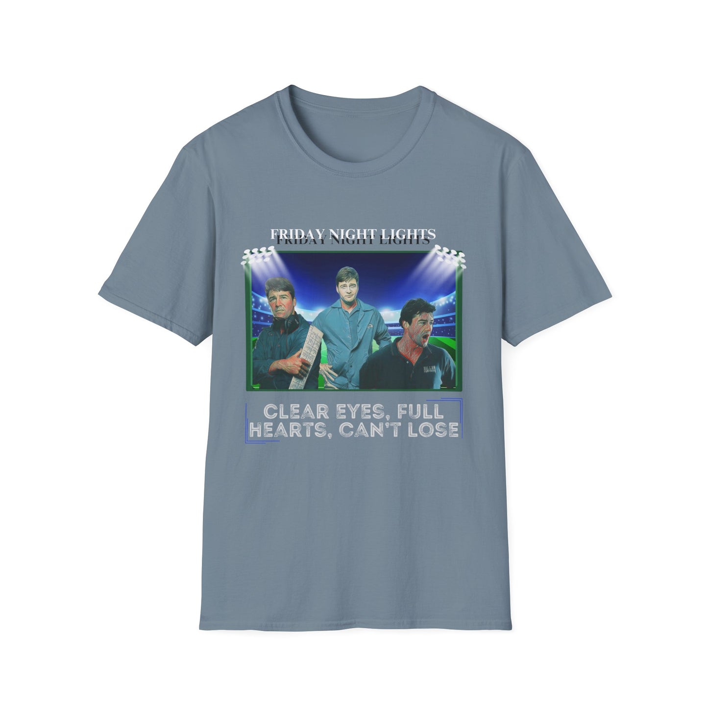 Friday Night Lights Design - "Clear Eyes, Full Hearts, Can't Lose" T-Shirt - Coach Eric Taylor Collage