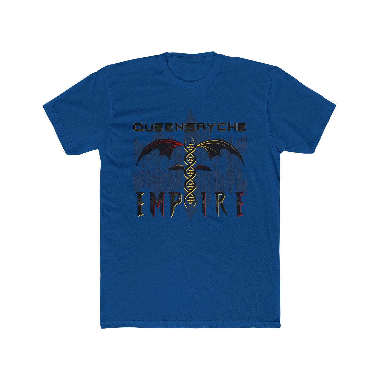 Queensrÿche Empire T-Shirt - 80s Power Metal Band Logo with DNA & Bat Wings - Band Merch for Fans