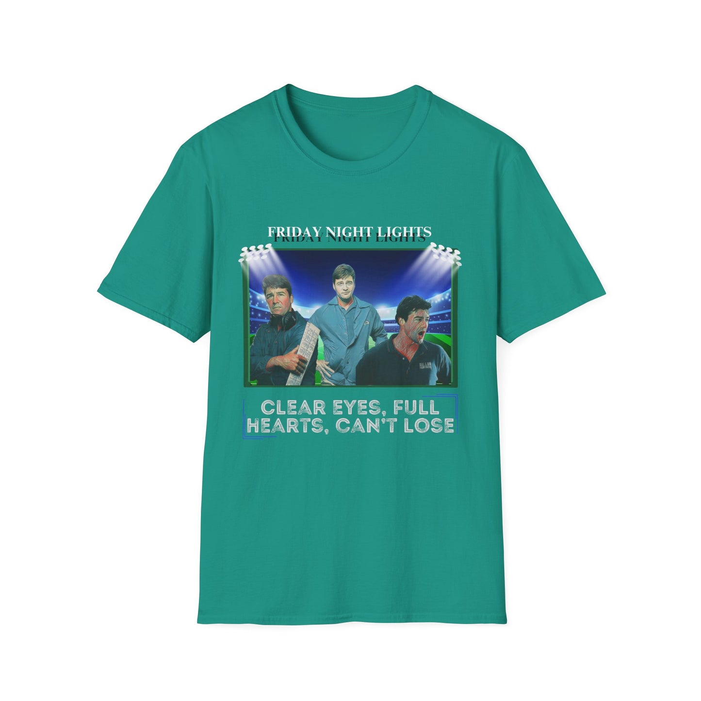 Friday Night Lights Design - "Clear Eyes, Full Hearts, Can't Lose" T-Shirt - Coach Eric Taylor Collage