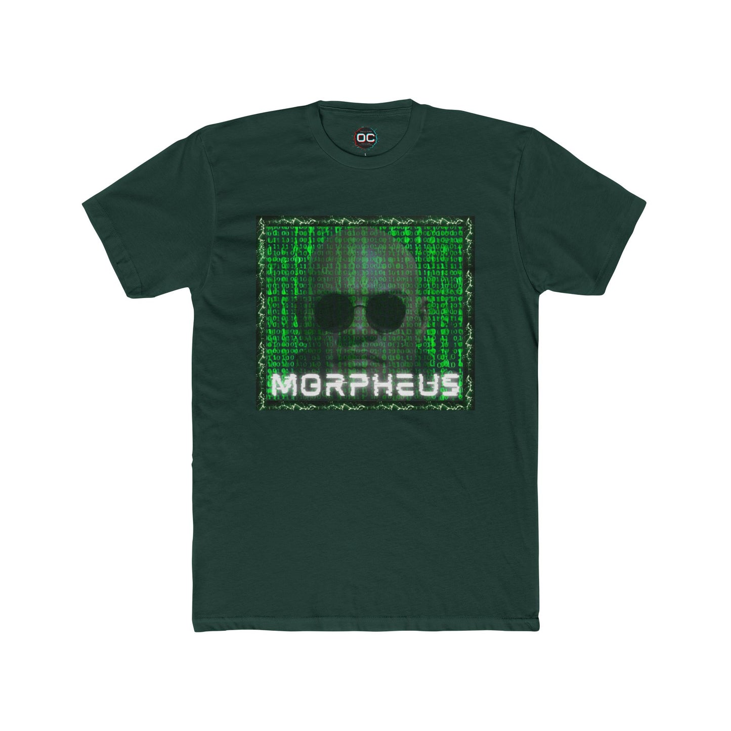 Morpheus Matrix T-Shirt - Green Code & Glasses Design