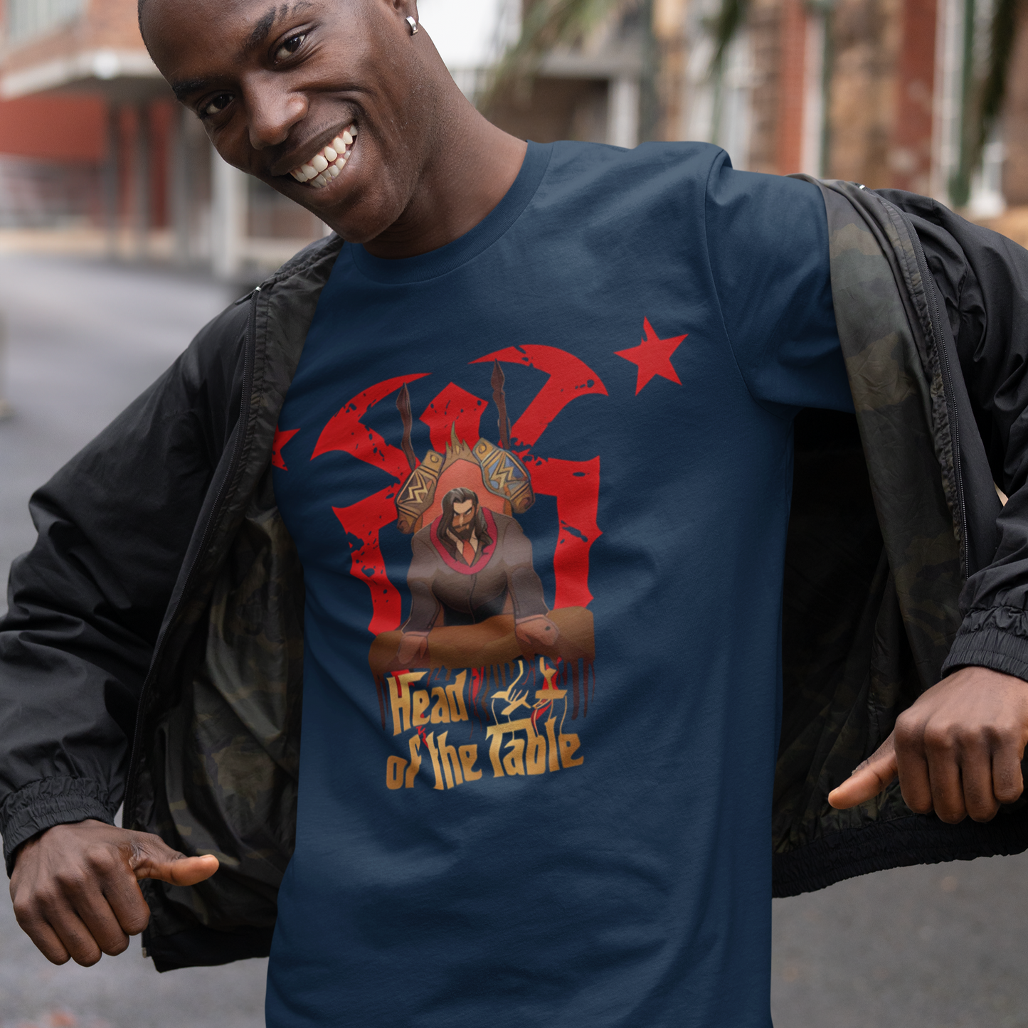 Head of the Table T-Shirt β Animated Roman Reigns in Suit | Bloodline Tribute Tee