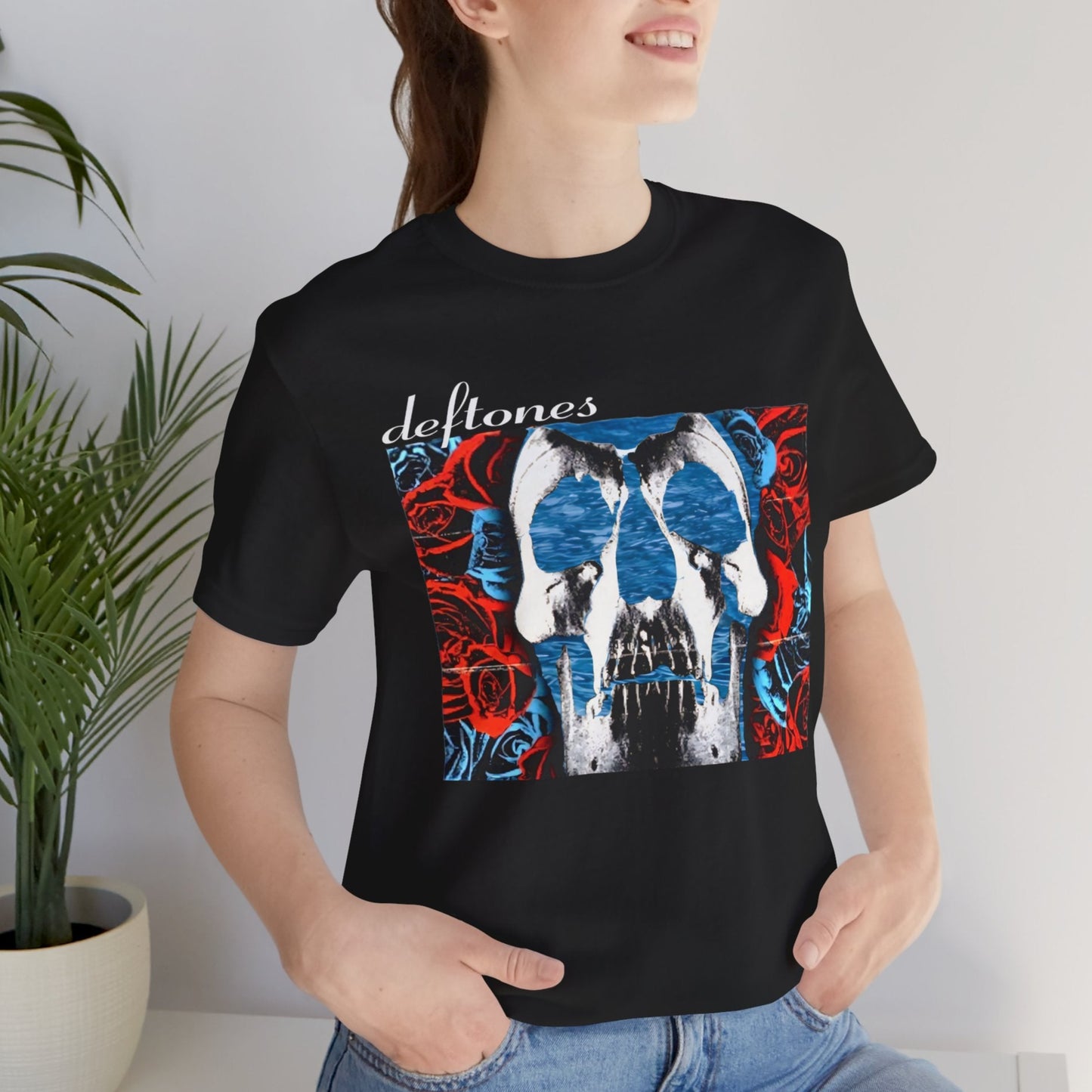 Deftones Self-Titled Tribute T-Shirt β Skull & Roses Floating in Water | Alt-Metal Fan Tee