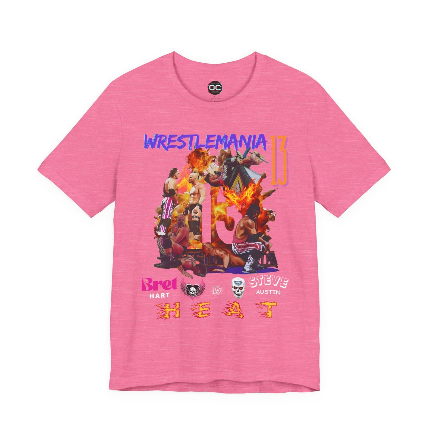 WrestleMania 13 “HEAT” Collage Tee – The Hitman Bret Hart vs. Stone Cold Steve Austin Tribute