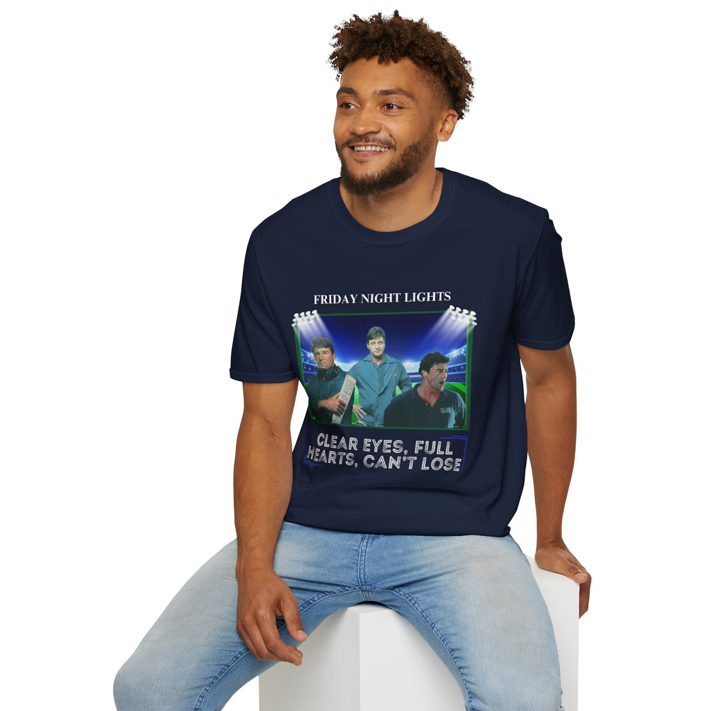 Friday Night Lights Design - "Clear Eyes, Full Hearts, Can't Lose" T-Shirt - Coach Eric Taylor Collage