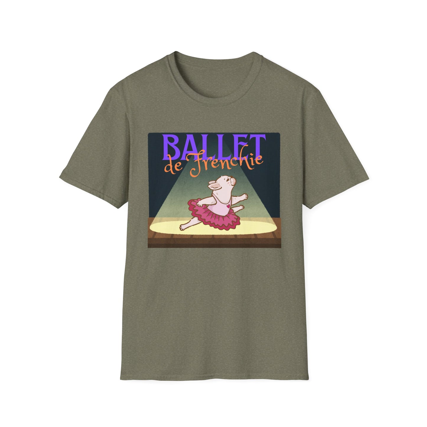 Frenchie Ballet T-Shirt - Cute Dance Humor Tee - Ballet Lover Apparel - Funny French Bulldog Tee