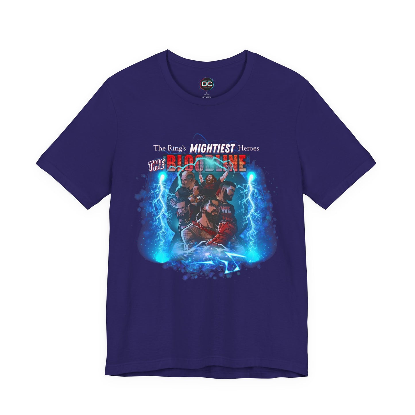 The Bloodline Animated Pro Wrestling Tee | Ring's Mightiest Heroes Shirt | Roman, Sami, Jey, Jimmy, Solo, Paul | Lightning Design
