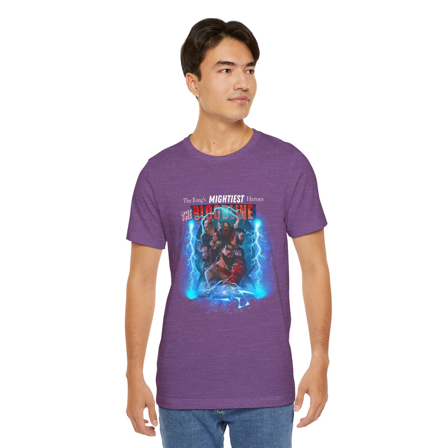 The Bloodline Animated Pro Wrestling Tee | Ring's Mightiest Heroes Shirt | Roman, Sami, Jey, Jimmy, Solo, Paul | Lightning Design
