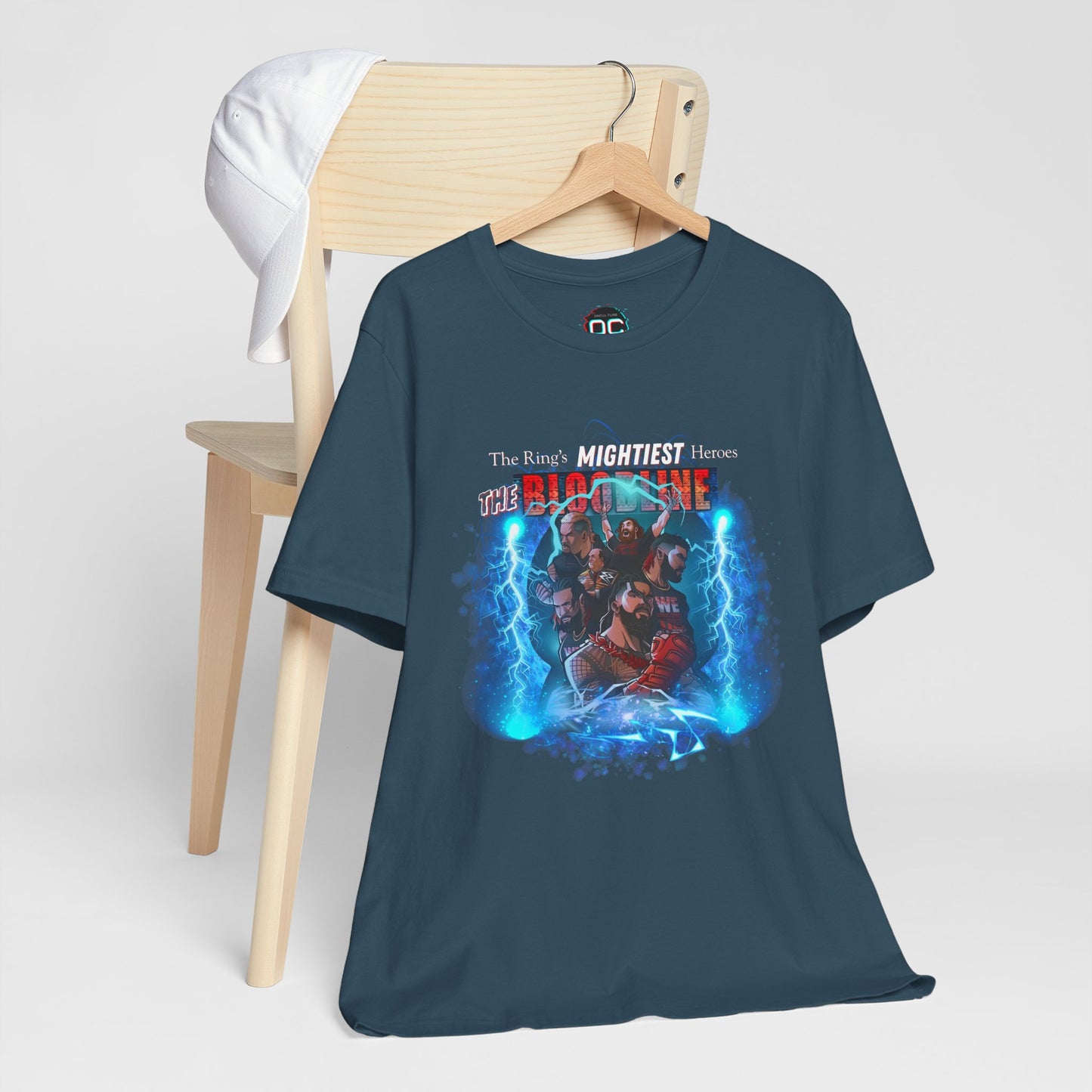 The Bloodline Animated Pro Wrestling Tee | Ring's Mightiest Heroes Shirt | Roman, Sami, Jey, Jimmy, Solo, Paul | Lightning Design