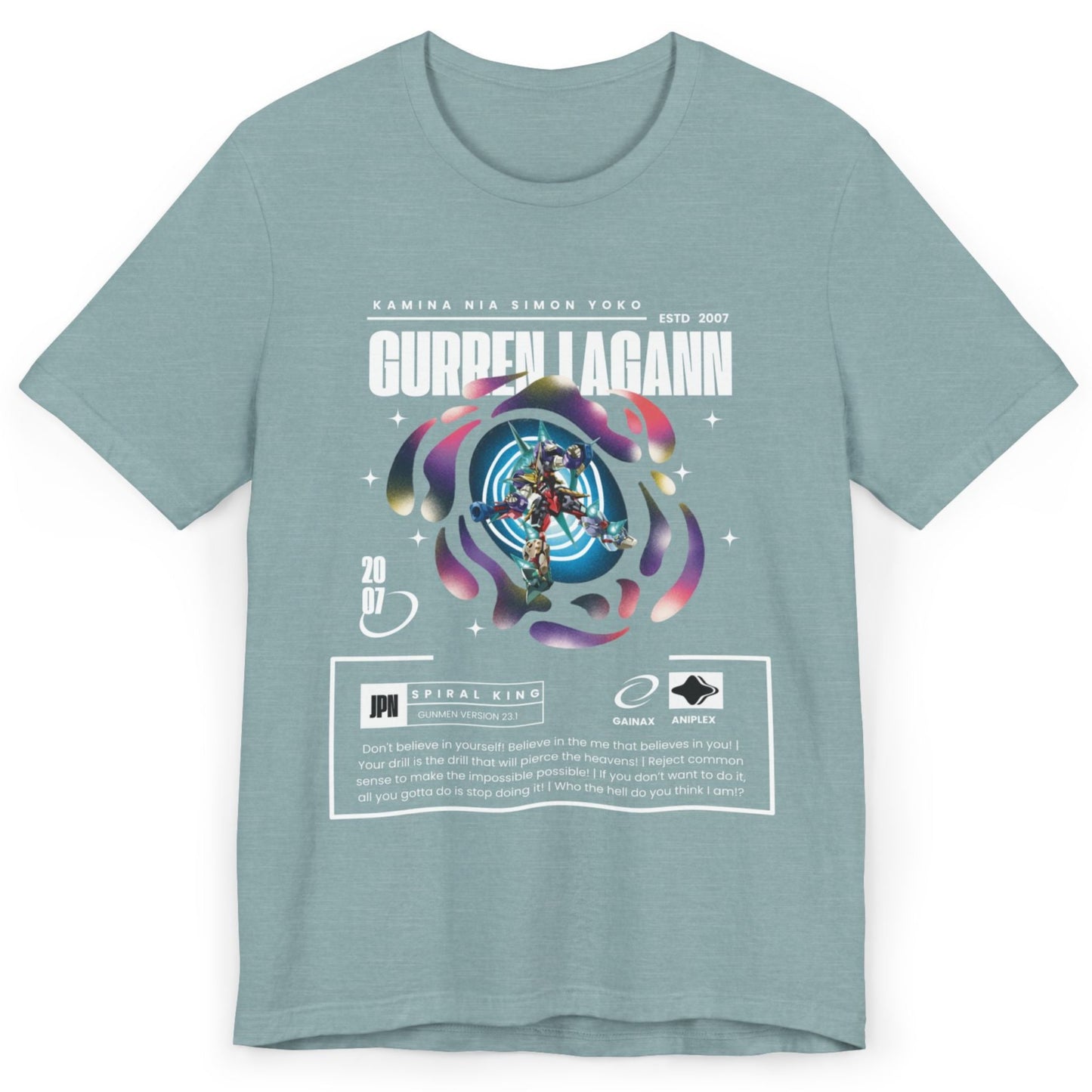 "Gurren Lagann" Anime T-Shirt – Drill Through the Heavens in Style!