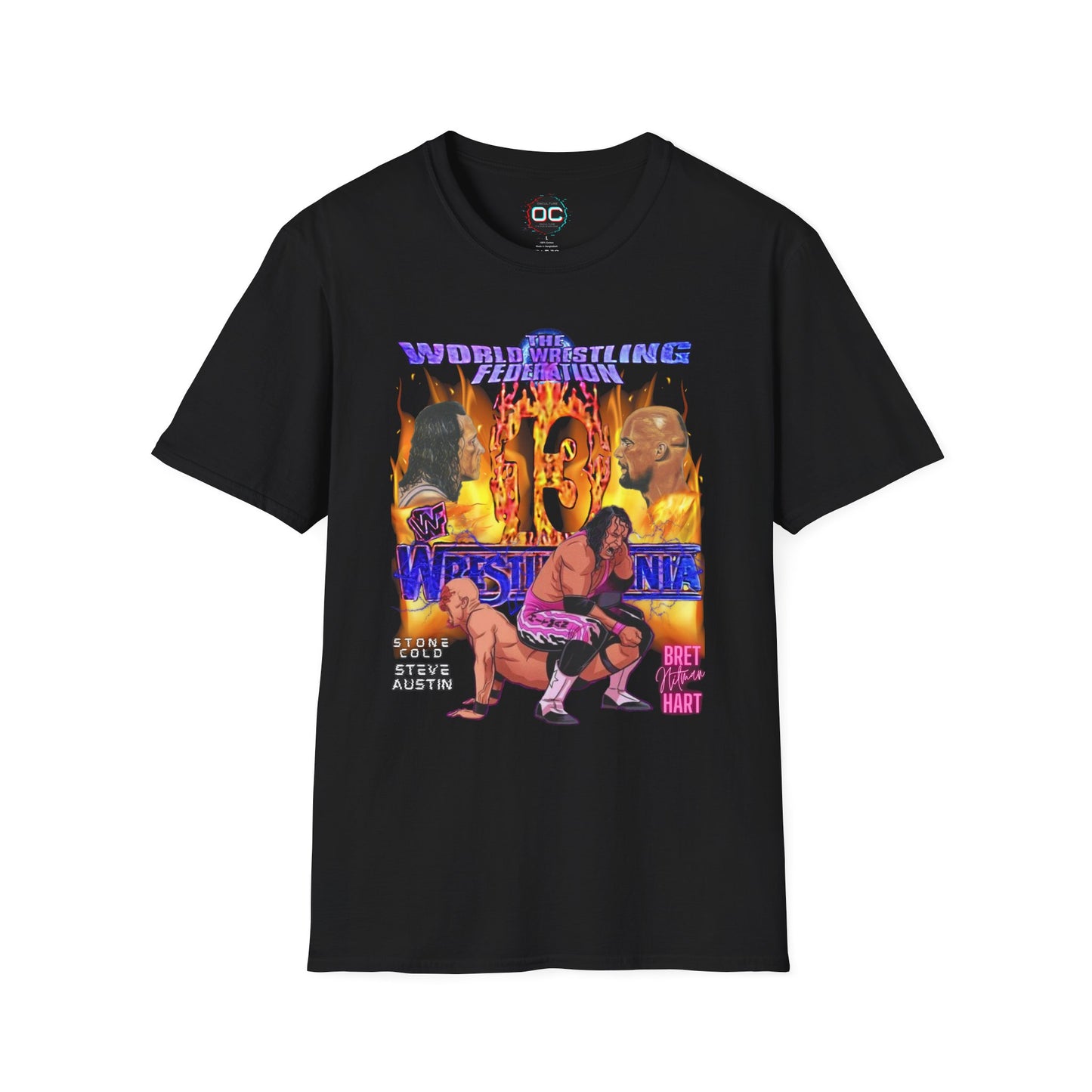 Bret Hart vs Stone Cold Steve Austin 'Mania 13 Animated Battle Tee | Vintage Classic 90s Wrestling