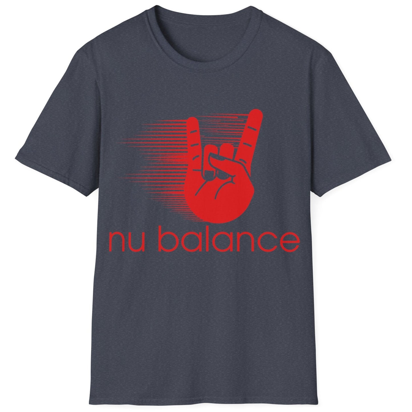 “Nu Balance” Parody T-Shirt – Rock ‘n Roll Horns Spoof Tee | Funny Music & Sneaker Culture Mashup