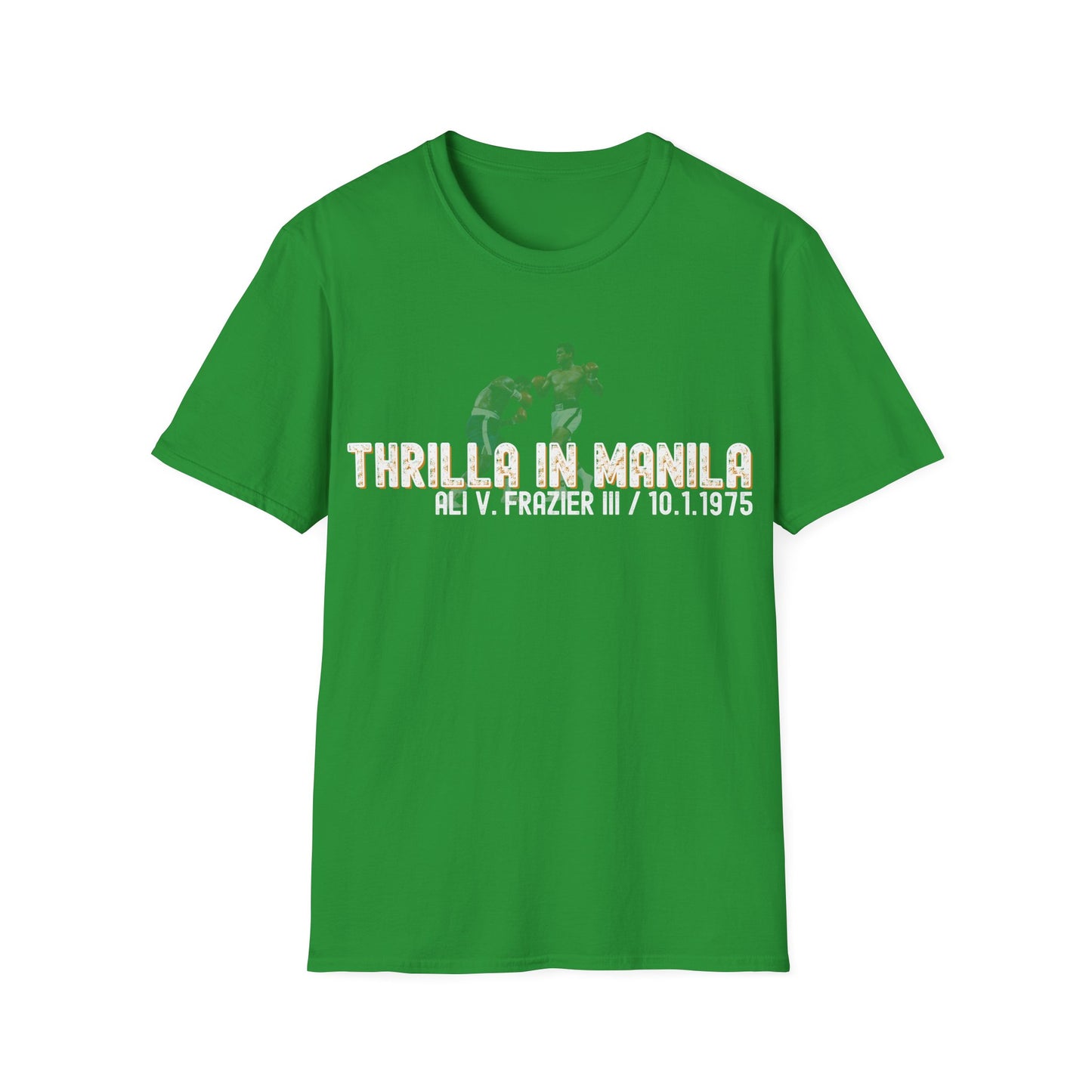 Ali vs Frazier Thrilla in Manila Homage Boxing T-Shirt - Distressed Fight Design