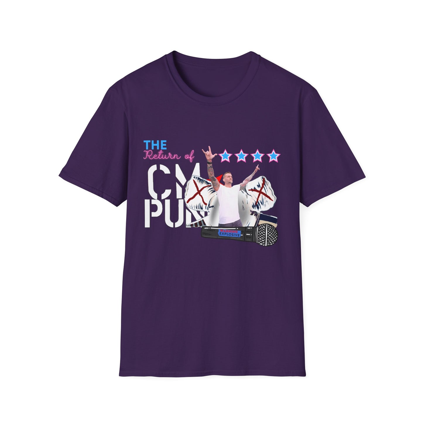 Return of CM Punk T-Shirt – Comeback Tribute Tee | Chicago Stars + Explosive Mic Design