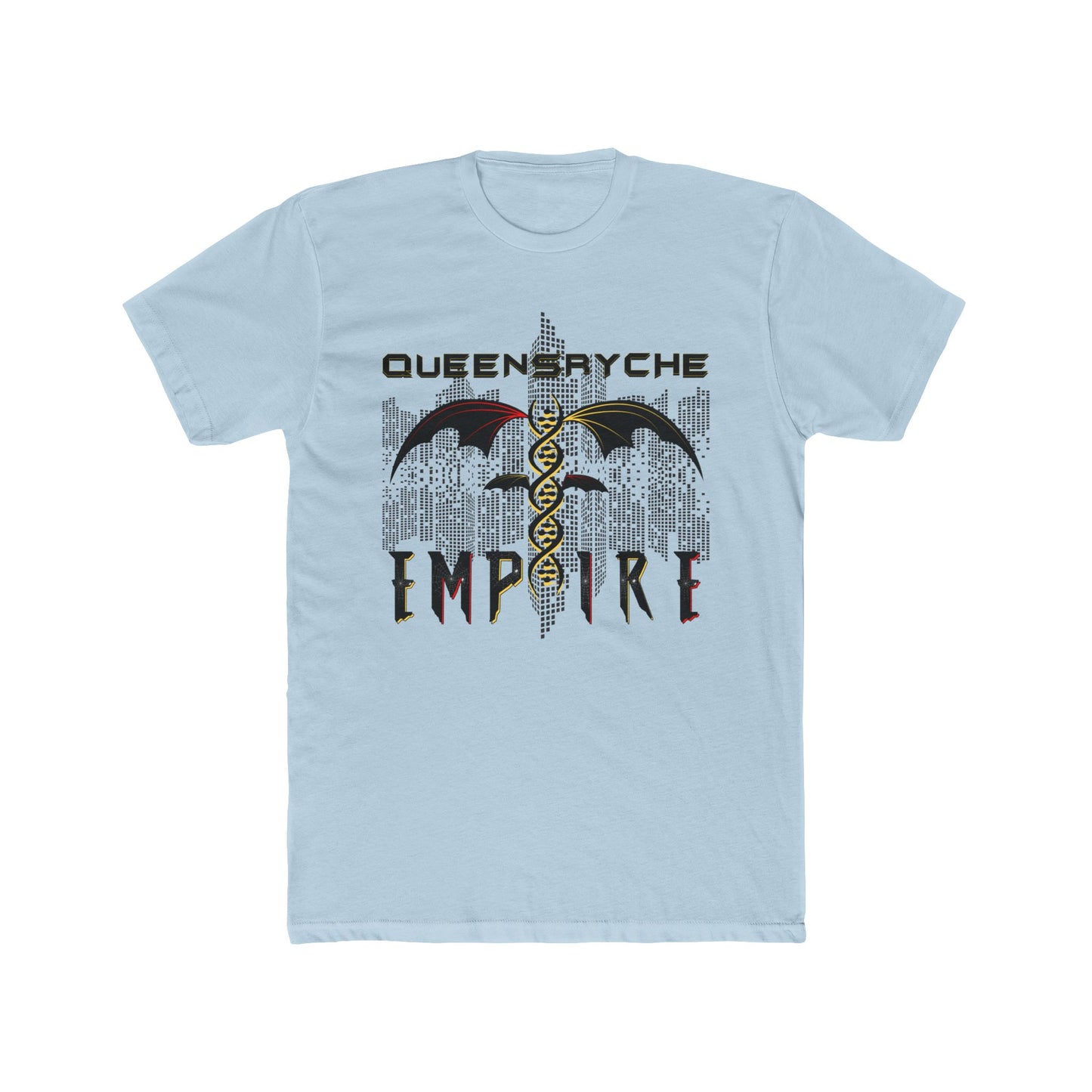 Queensrÿche Empire T-Shirt - 80s Power Metal Band Logo with DNA & Bat Wings - Band Merch for Fans