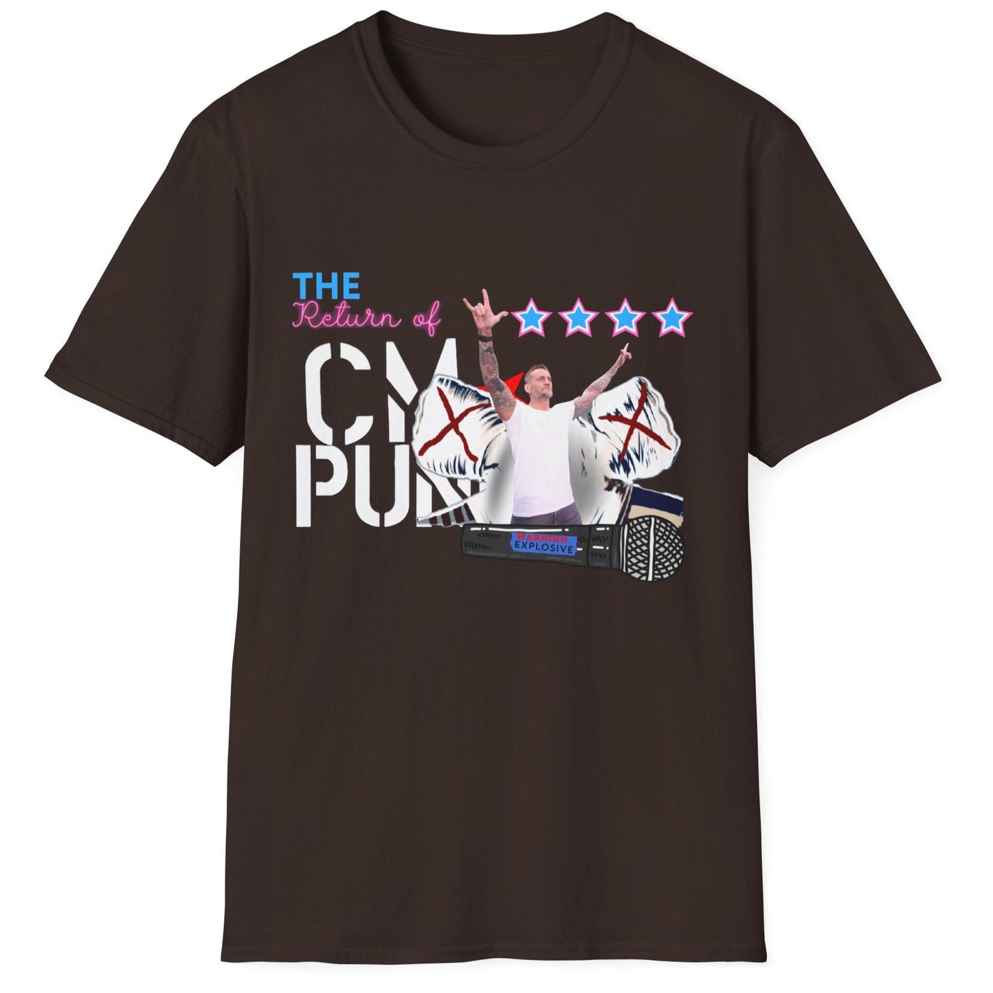 Return of CM Punk T-Shirt – Comeback Tribute Tee | Chicago Stars + Explosive Mic Design