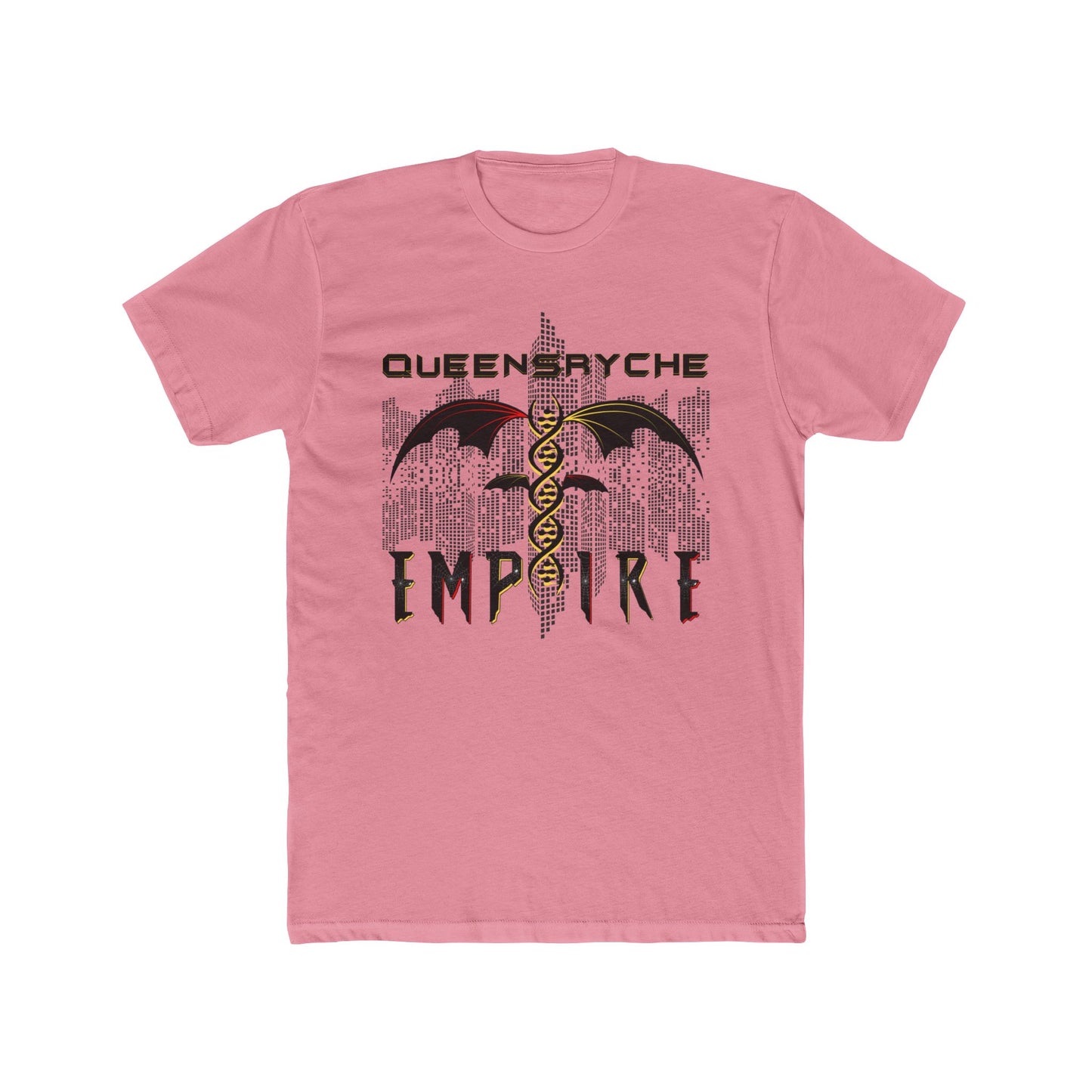 Queensrÿche Empire T-Shirt - 80s Power Metal Band Logo with DNA & Bat Wings - Band Merch for Fans