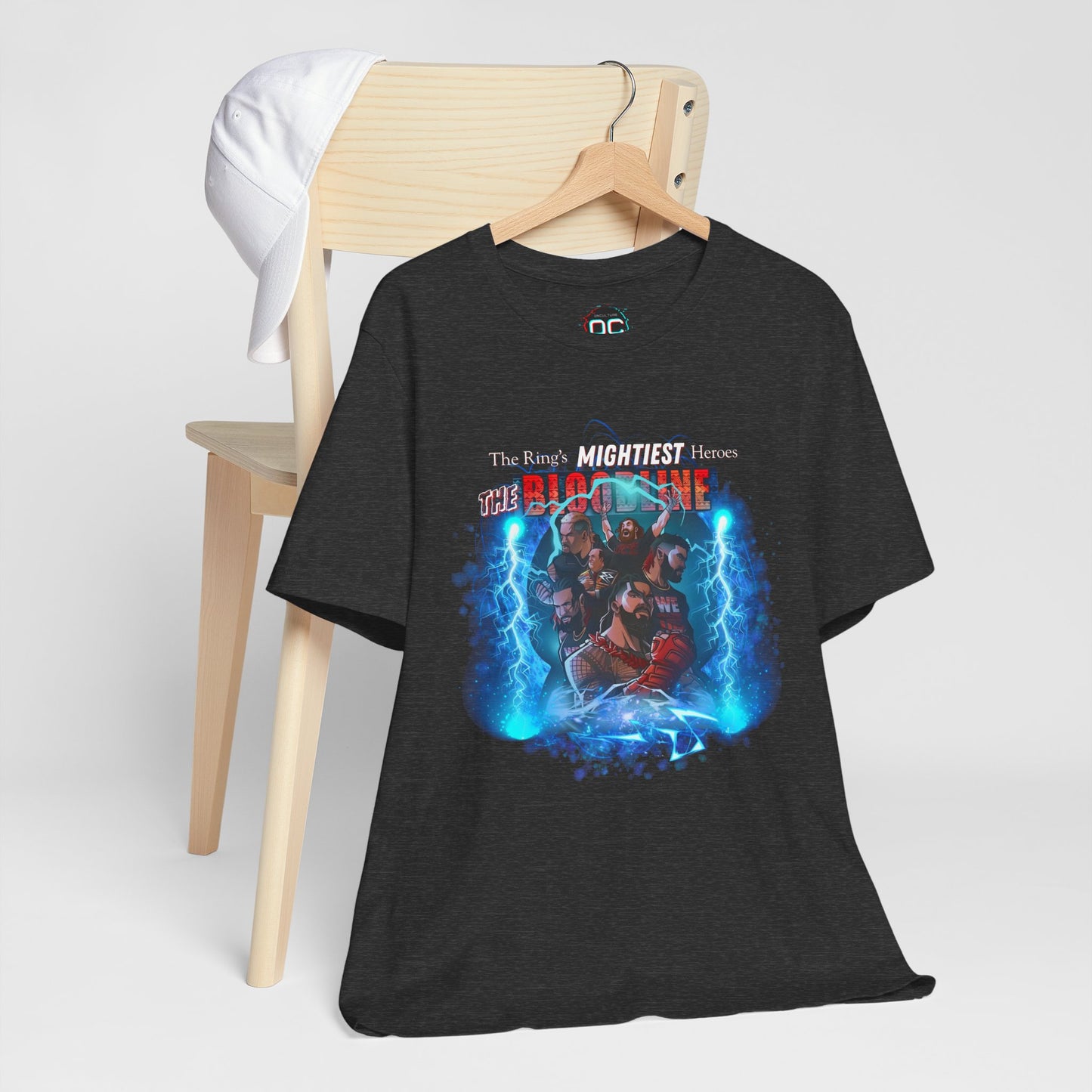 The Bloodline Animated Pro Wrestling Tee | Ring's Mightiest Heroes Shirt | Roman, Sami, Jey, Jimmy, Solo, Paul | Lightning Design