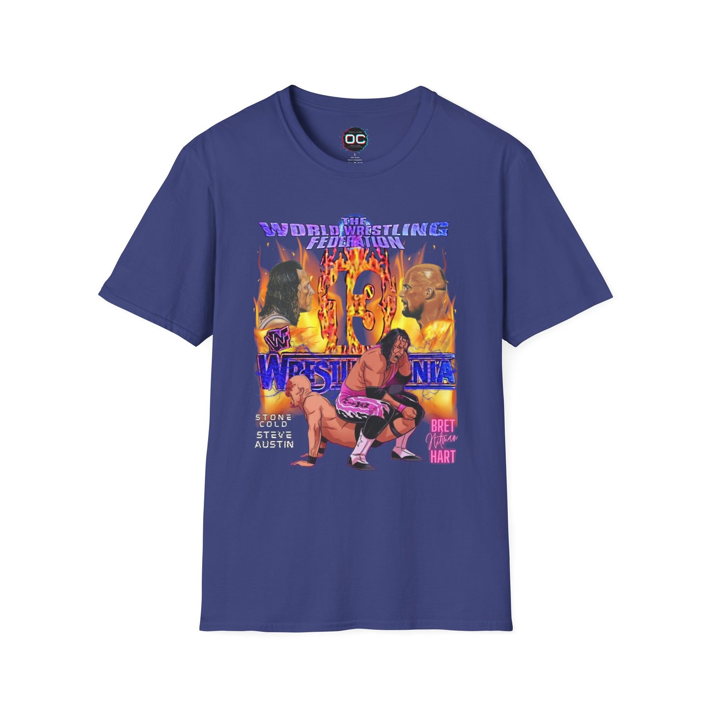 Bret Hart vs Stone Cold Steve Austin 'Mania 13 Animated Battle Tee | Vintage Classic 90s Wrestling