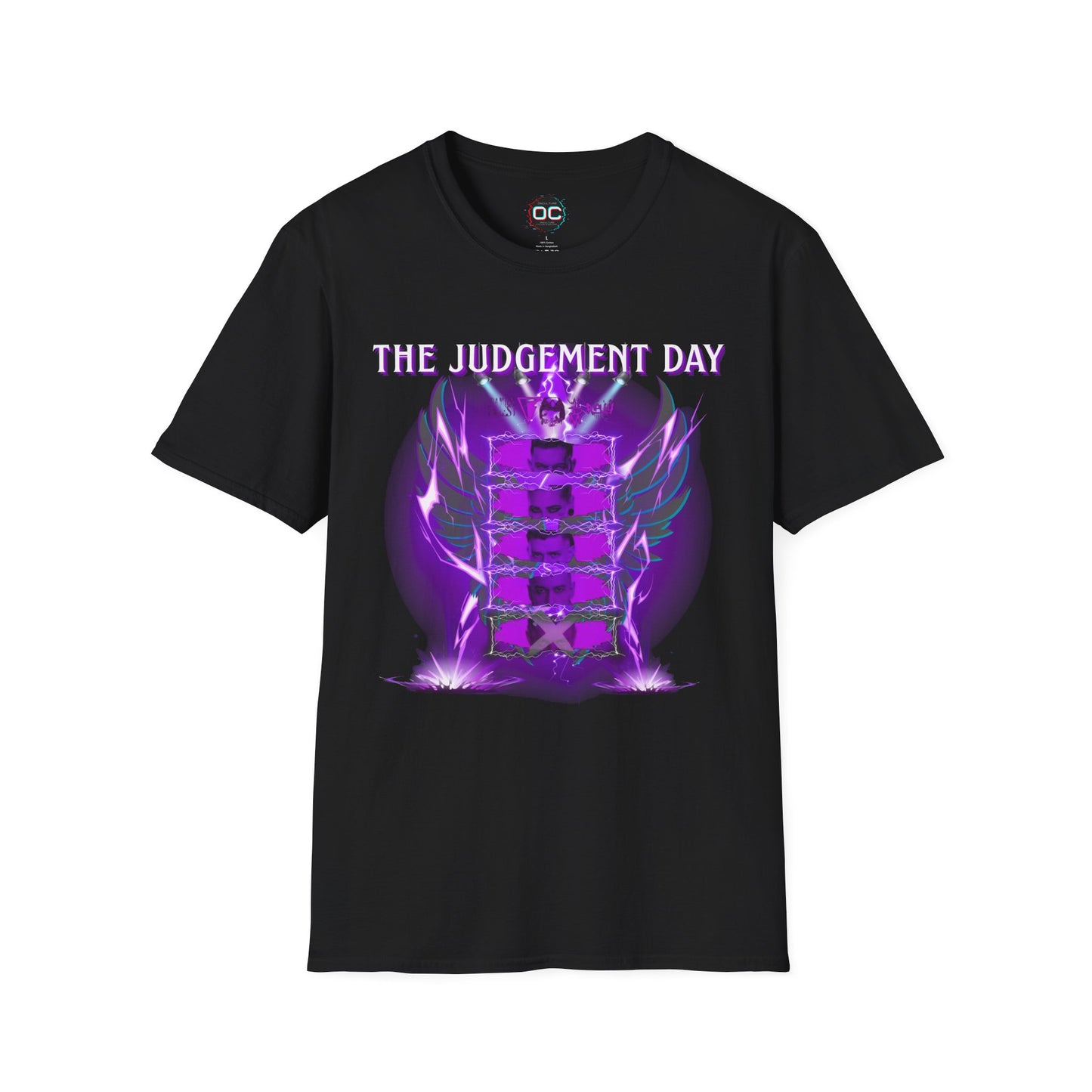 The Judgment Day Tribute T-Shirt "No More Edge" – Lightning Design Featuring Balor, Ripley, Mysterio, & Priest
