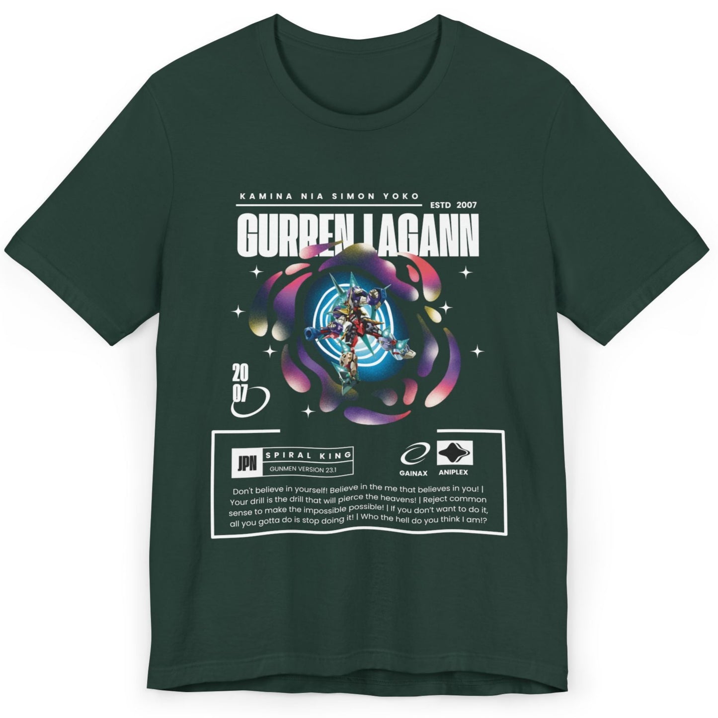 "Gurren Lagann" Anime T-Shirt – Drill Through the Heavens in Style!