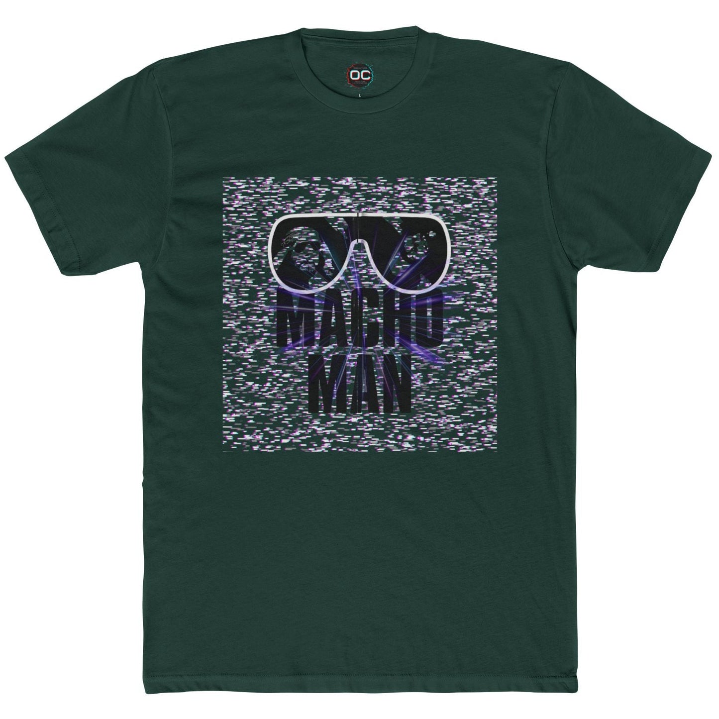 Macho Man Randy Savage Tribute Tee β Retro Glasses Design with TV Fuzz Background