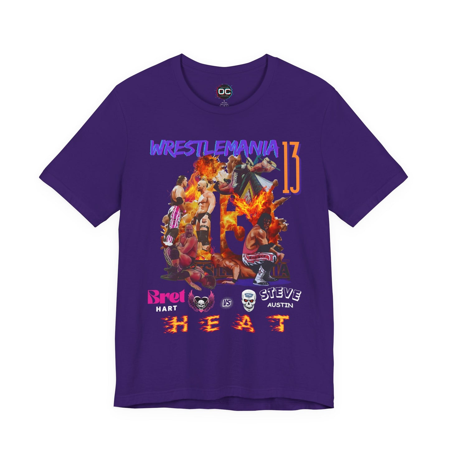 WrestleMania 13 “HEAT” Collage Tee – The Hitman Bret Hart vs. Stone Cold Steve Austin Tribute